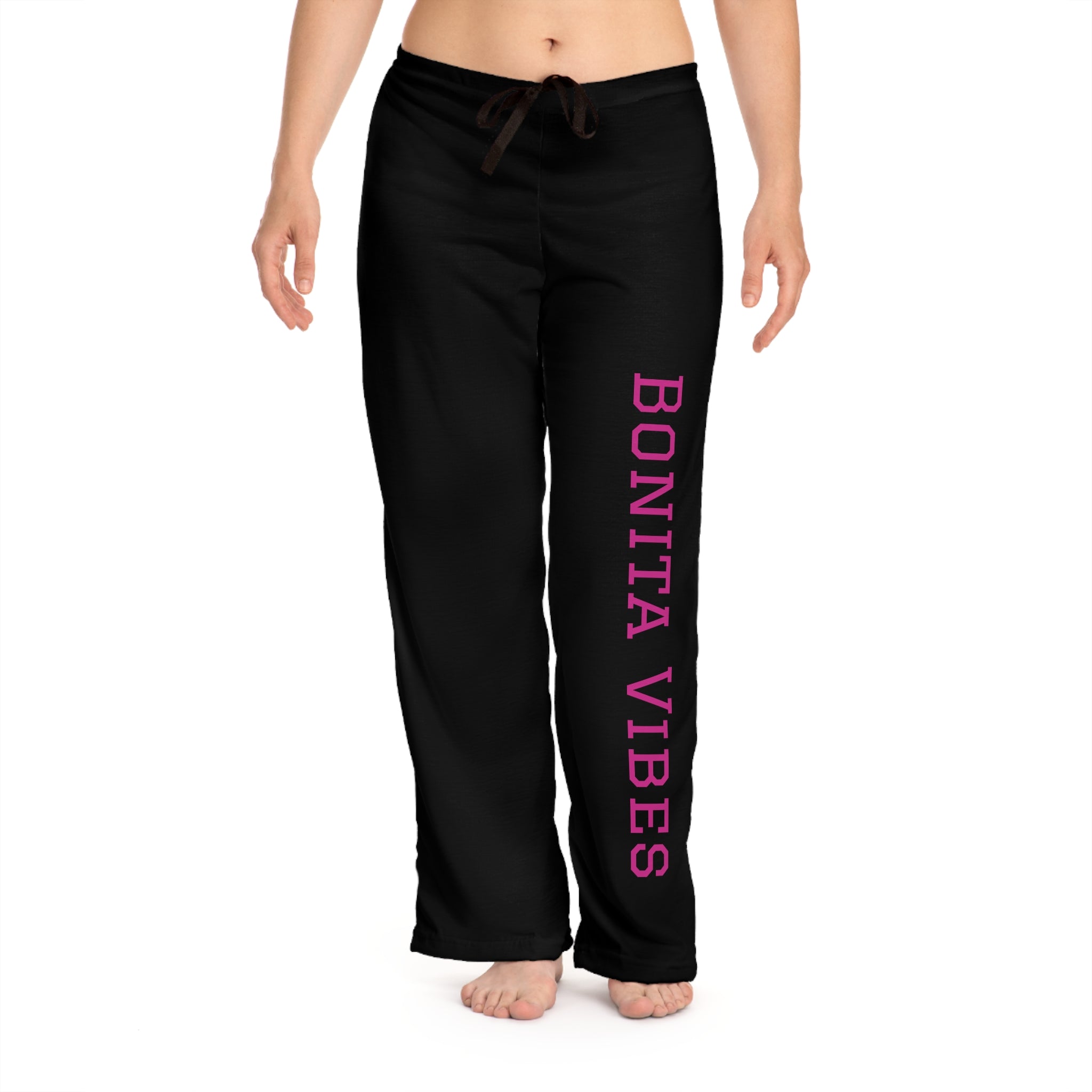 Bonita Vibes Black Women's Pajama Pants, Comfortable Sleepwear, Relaxation Pants, Loungewear Gift, Cozy Home Essentials