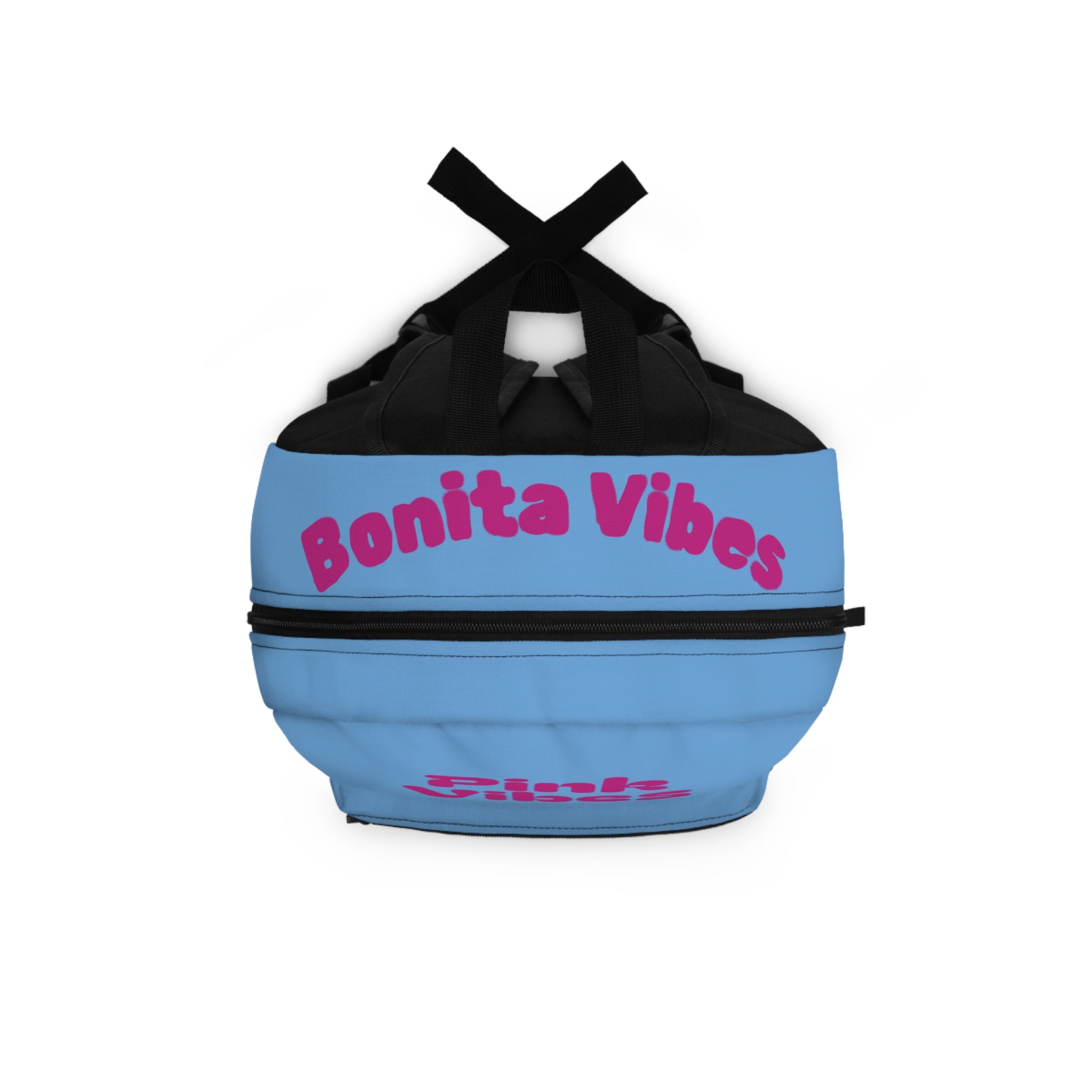Bonita Vibes: Sunset Sway Pink Vibes Light Blue Backpack