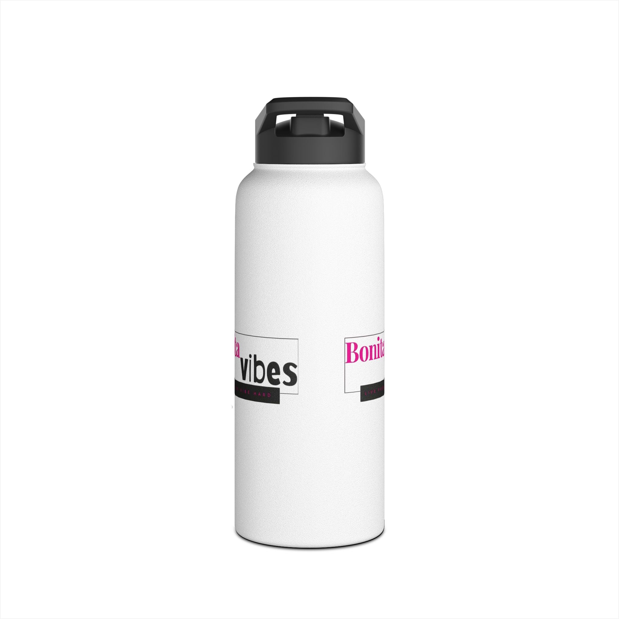 Bonita Vibes: VIBES UNLEASHED Stainless Steel White Water Bottle - Motivational Drink Container for Fitness, Travel, and Gifting, Eco-Friendly Hydration Vessel, [...]