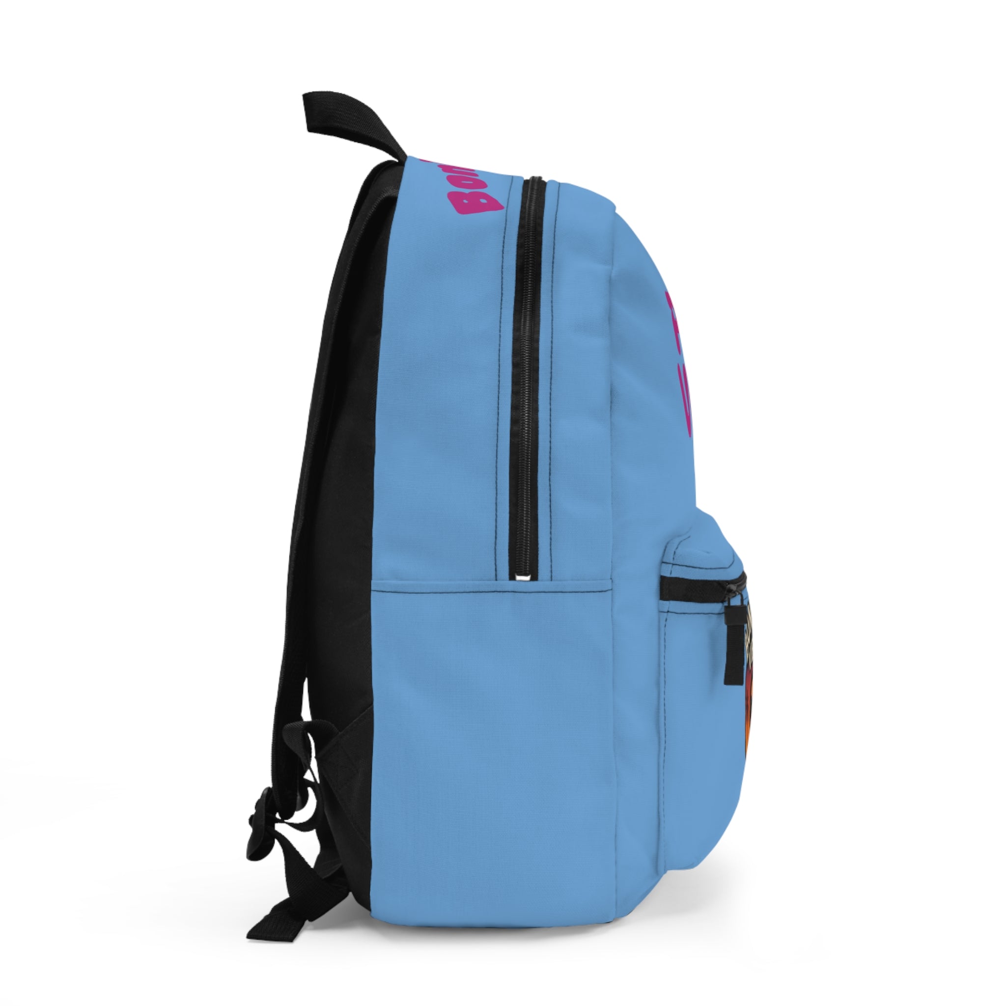Bonita Vibes: Sunset Sway Pink Vibes Light Blue Backpack