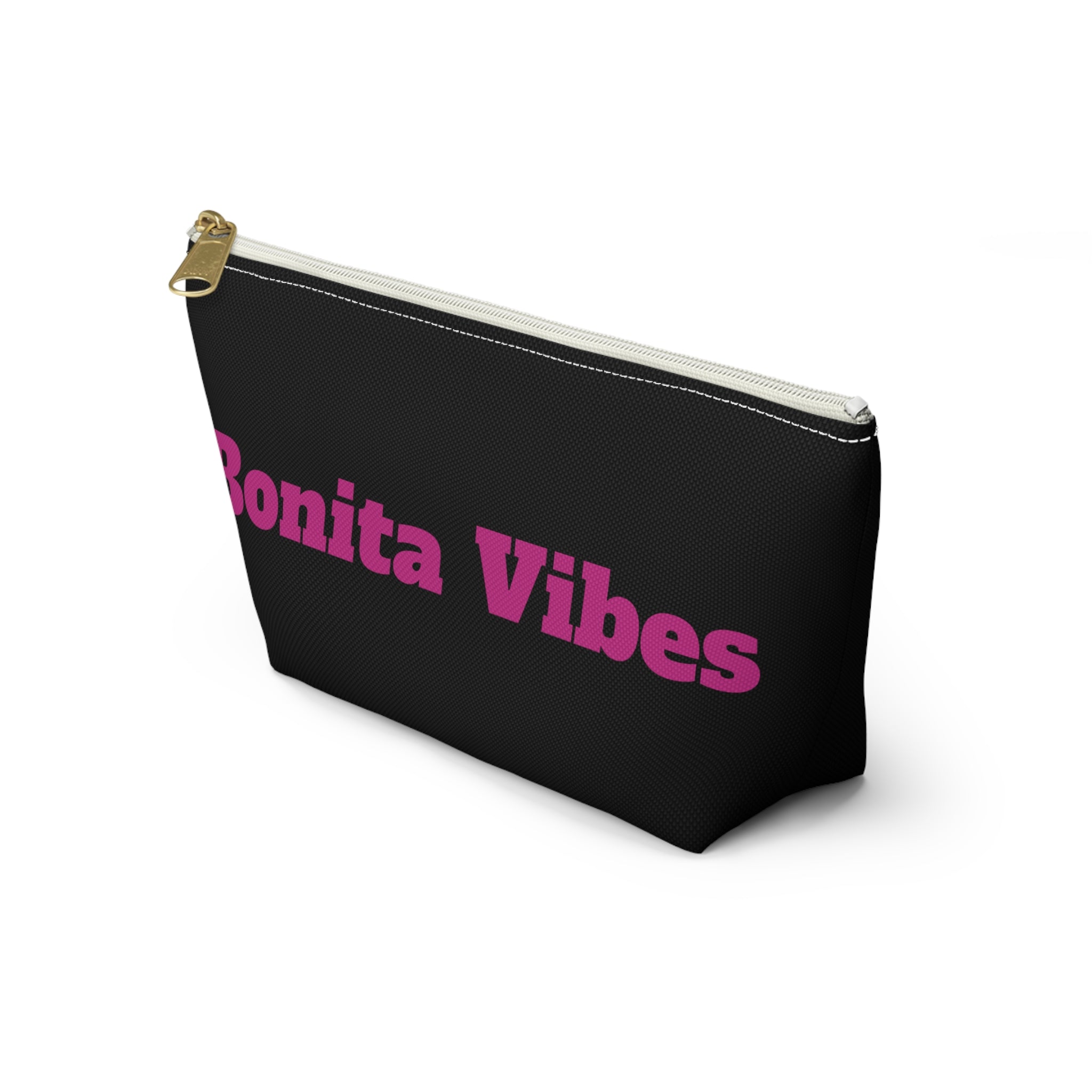 Bonita Vibes Black Accessory Pouch | Stylish Makeup Bag, Travel Pouch, Trendy Organizer, Fun Gift, Summer Essentials