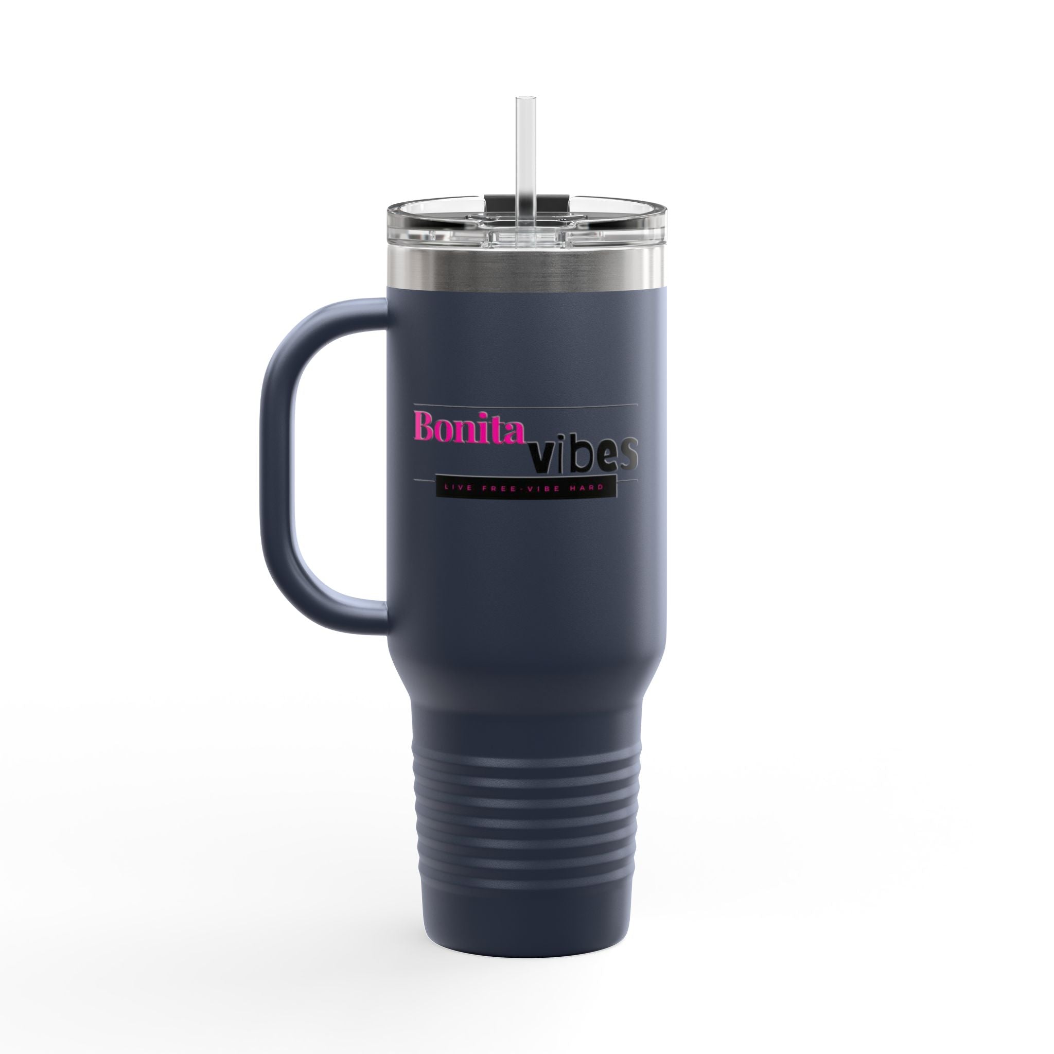 Bonita Vibes: VIBES UNLEASHED Stylish Travel Mug, 40oz - Perfect for Coffee Lovers, Gift for Her, Summer Picnics, On-the-Go Hydration, Personalized Travel Cup