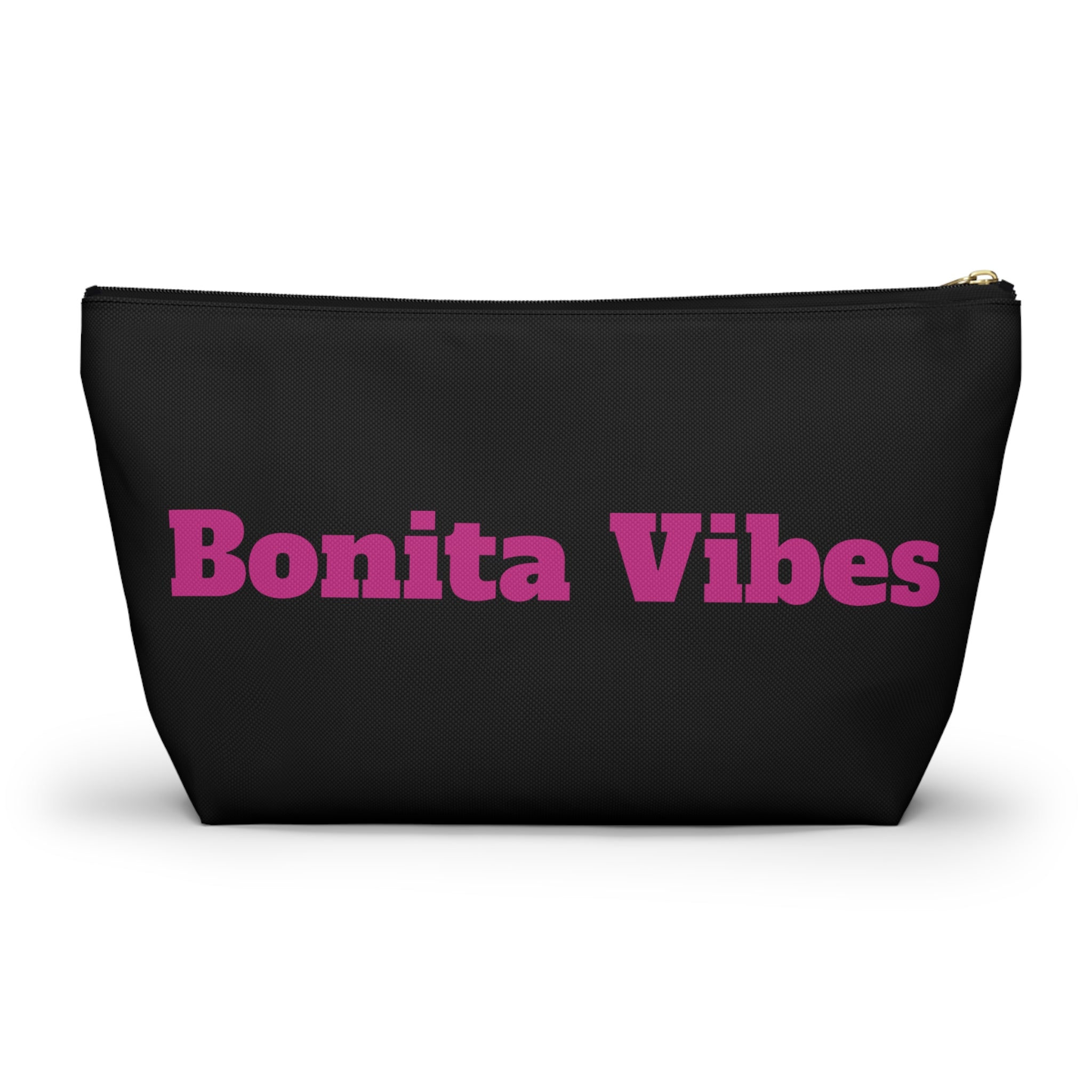 Bonita Vibes Black Accessory Pouch | Stylish Makeup Bag, Travel Pouch, Trendy Organizer, Fun Gift, Summer Essentials