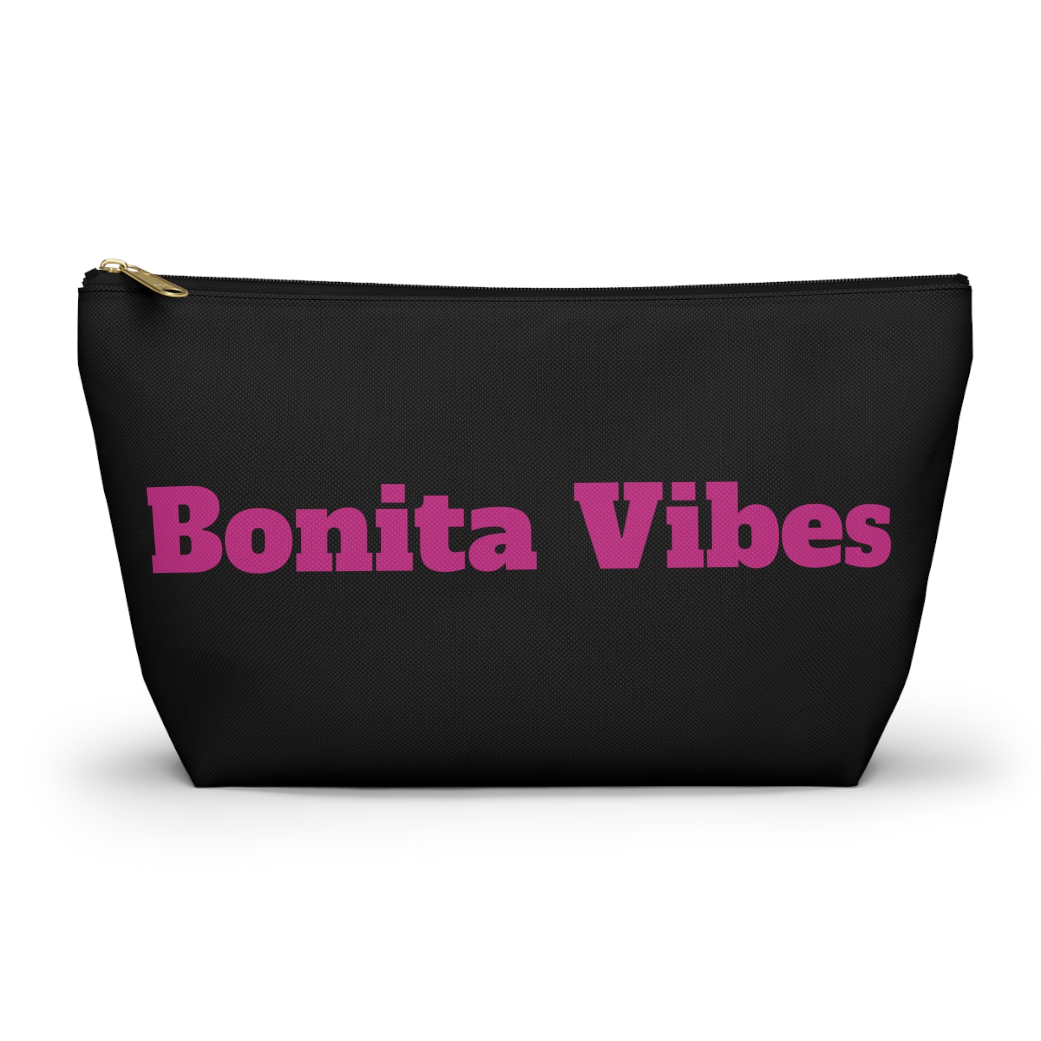 Bonita Vibes Black Accessory Pouch | Stylish Makeup Bag, Travel Pouch, Trendy Organizer, Fun Gift, Summer Essentials