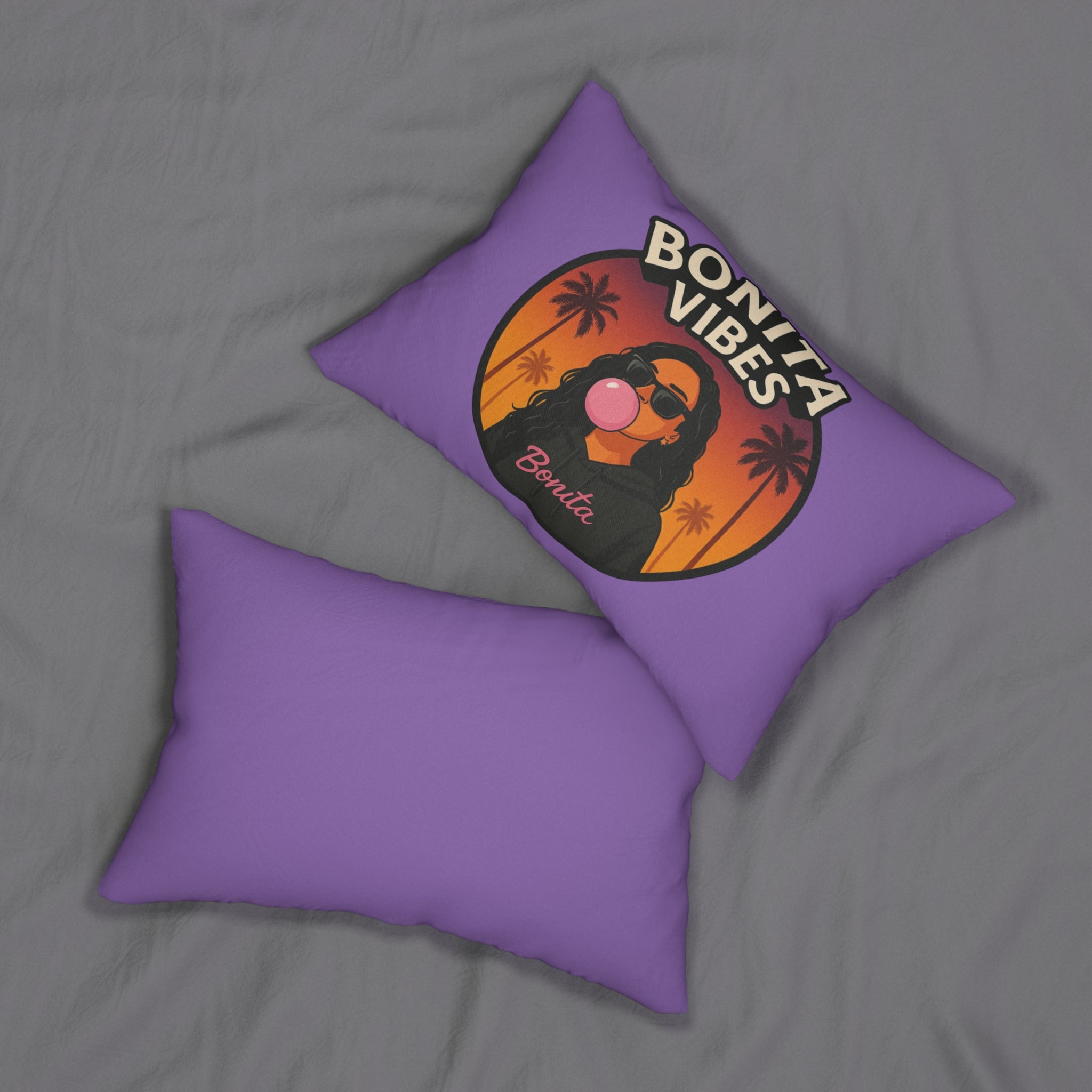 Bonita Vibes: Sunset Sway Purple Lumbar Pillow