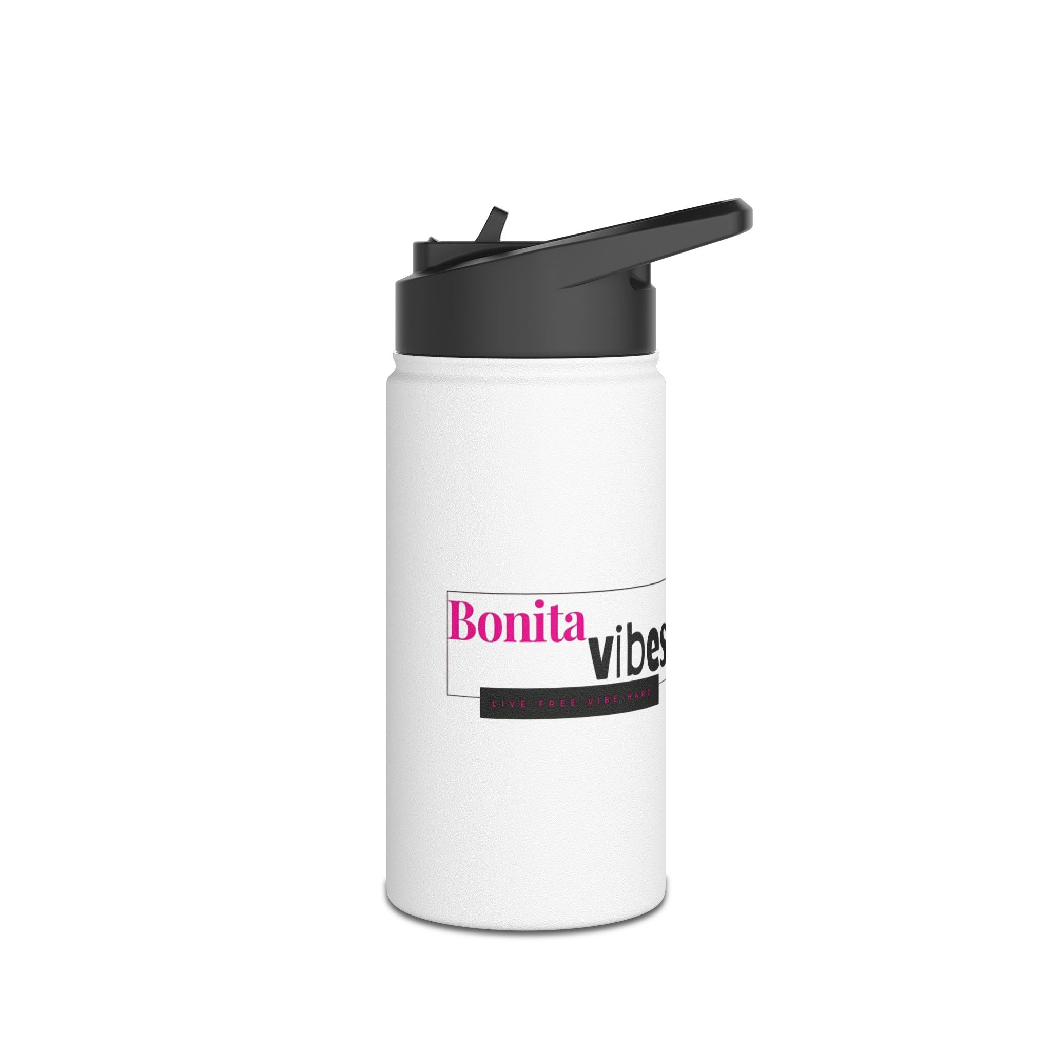 Bonita Vibes: VIBES UNLEASHED Stainless Steel White Water Bottle - Motivational Drink Container for Fitness, Travel, and Gifting, Eco-Friendly Hydration Vessel, [...]