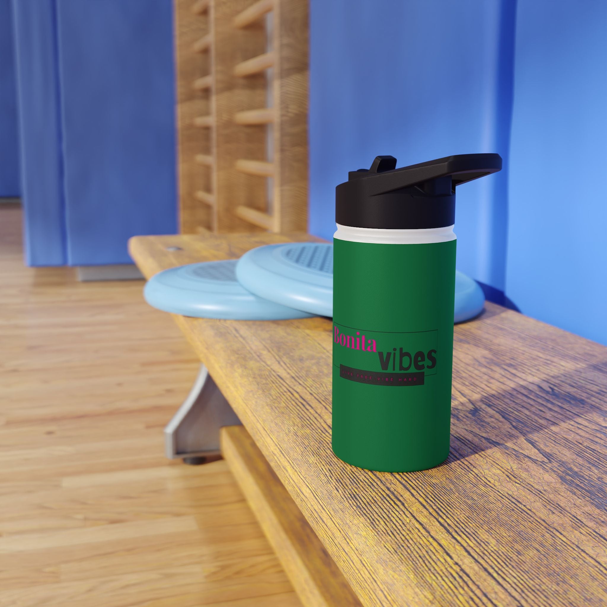 Bonita Vibes: VIBES UNLEASHED Stainless Steel Dark Green Water Bottle - Motivational Drink Container for Fitness, Travel, and Gifting, Eco-Friendly Hydration Vessel, [...]