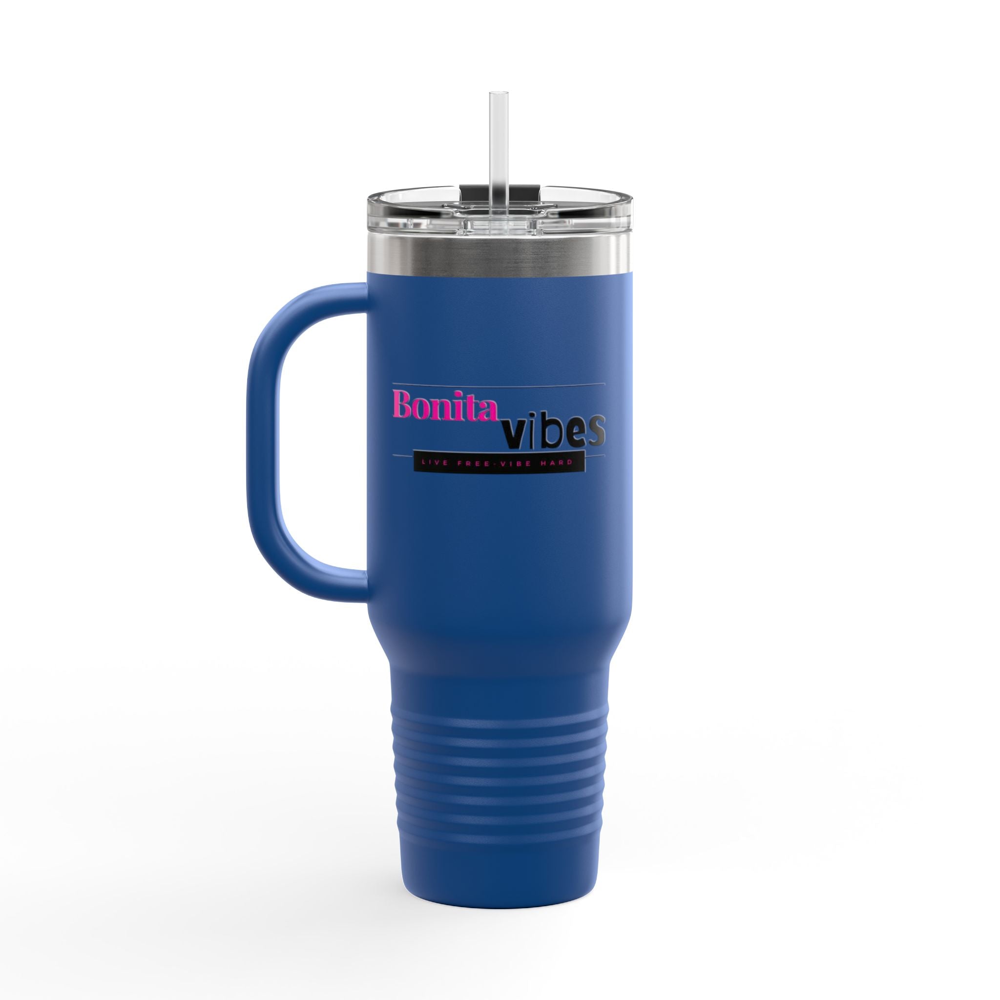 Bonita Vibes: VIBES UNLEASHED Stylish Travel Mug, 40oz - Perfect for Coffee Lovers, Gift for Her, Summer Picnics, On-the-Go Hydration, Personalized Travel Cup
