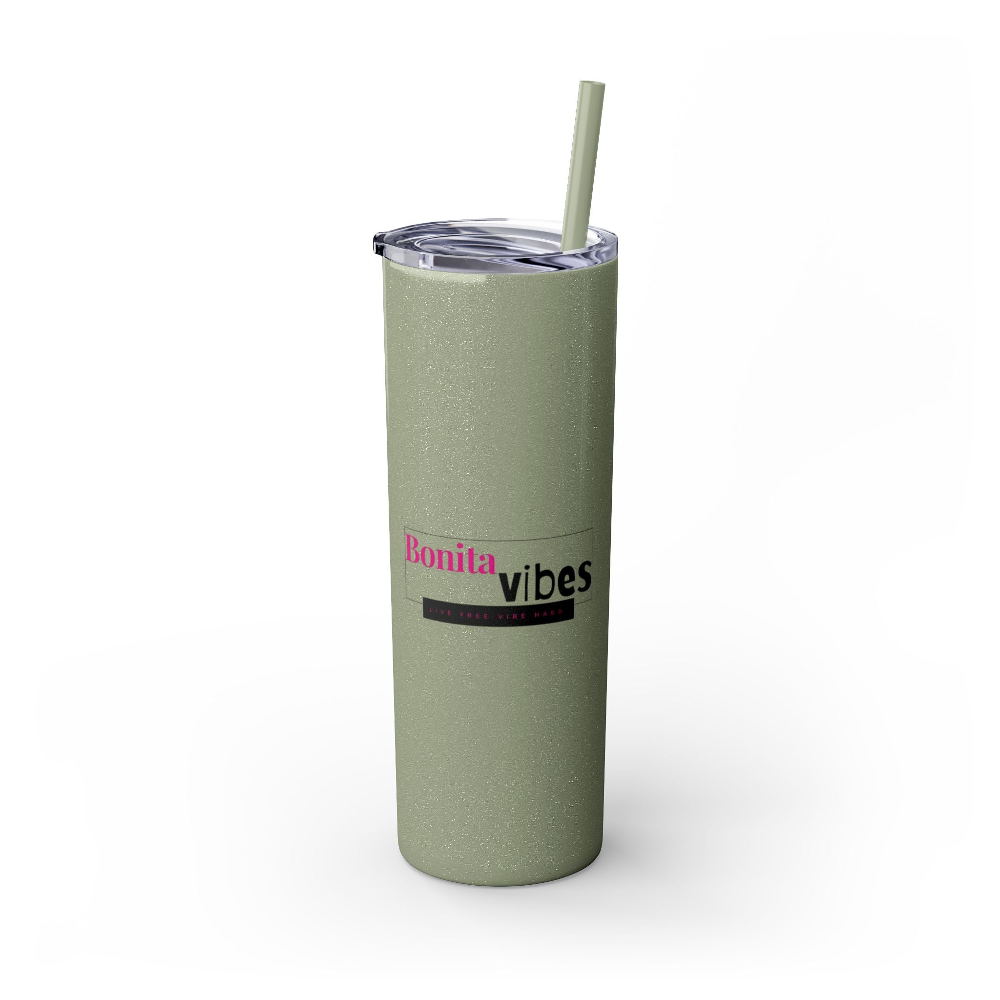 Bonita Vibes: VIBES UNLEASHED Stylish Skinny Tumbler, Perfect for Daily Hydration, Gifts, Home Office, Travel Mug, Summer Fun, Eco-Friendly Drinkware