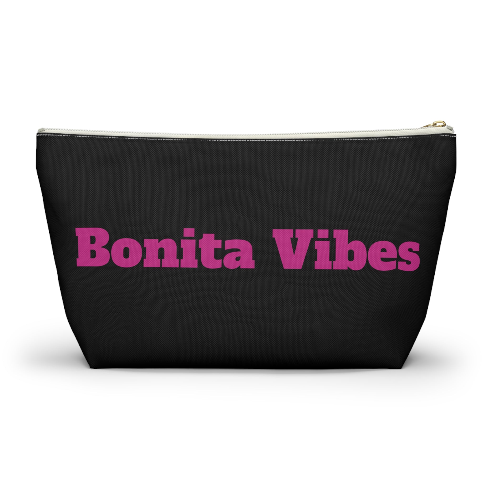 Bonita Vibes Black Accessory Pouch | Stylish Makeup Bag, Travel Pouch, Trendy Organizer, Fun Gift, Summer Essentials