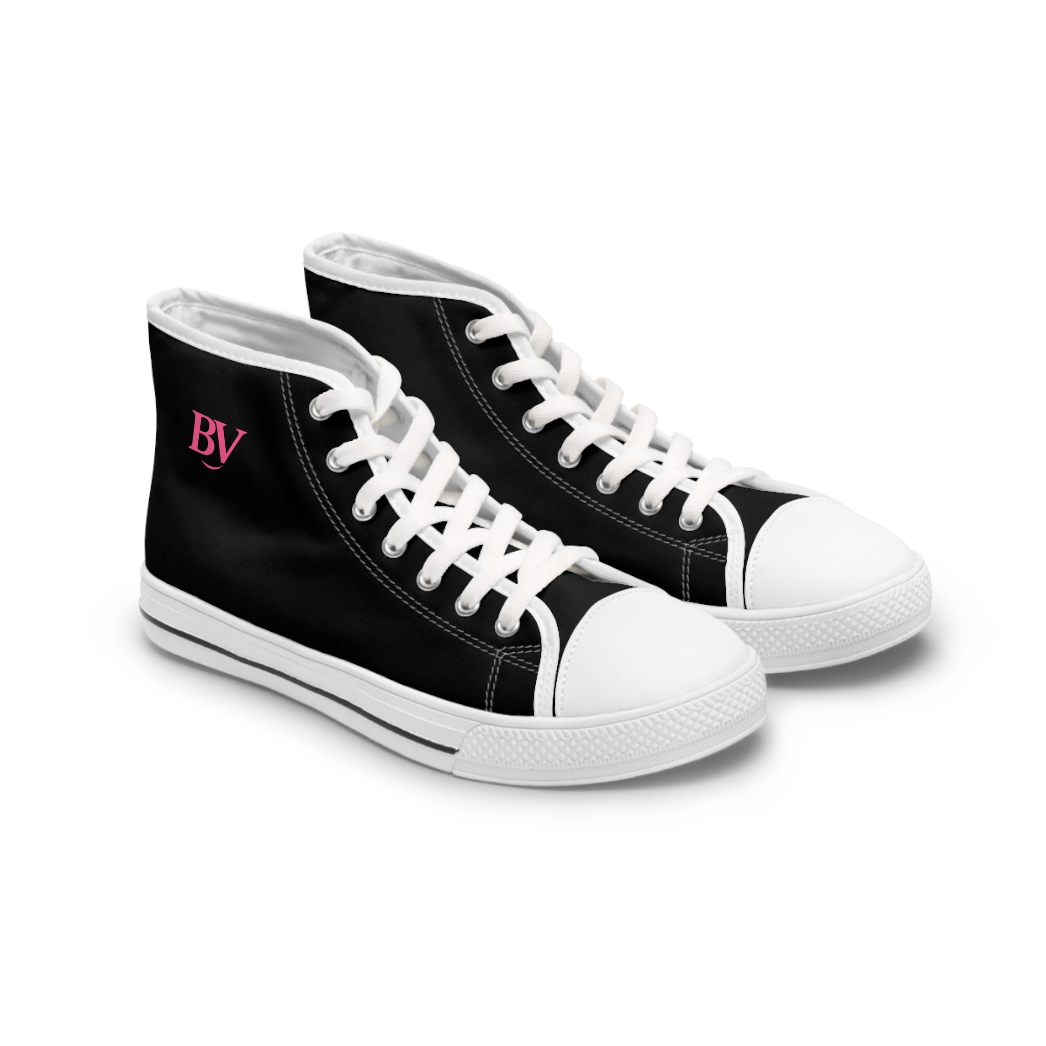 Bonita Vibes: BV Collection Woman's Black Stylish High Top Sneakers, Casual Footwear, Trendy Street Style, Summer Vibes, Gift for Her, Comfortable Fashion Shoes