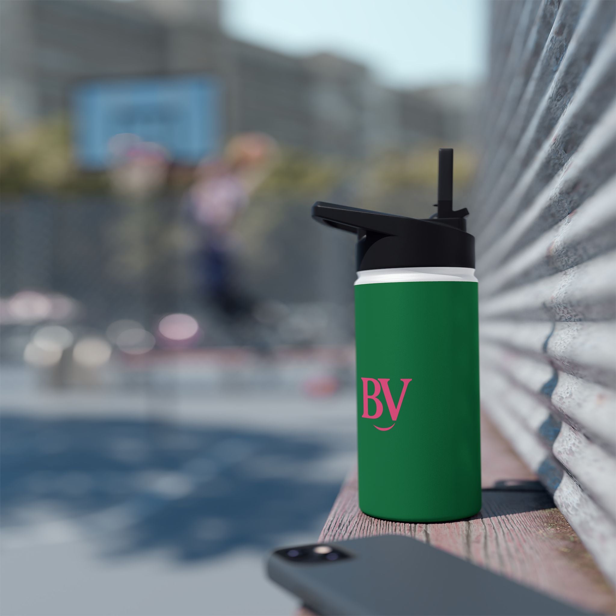 Bonita Vibes: BV Collection Stainless Steel Dark Green Water Bottle, Drinkware for Everyday Adventures, Fitness, Gifts, Eco-Friendly Product