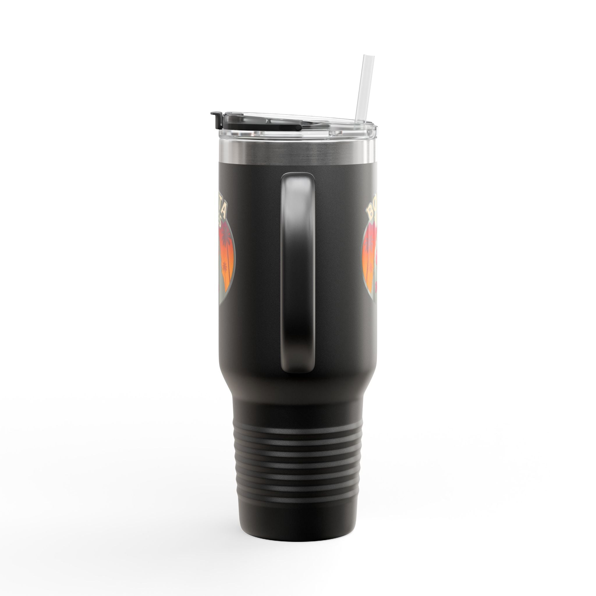 Bonita Vibes: Sunset Sway Insulated Travel Mug, 40oz | Perfect for Beach Lovers, Summer Travels, Tropical Themes, Outdoor Adventures, Gifts