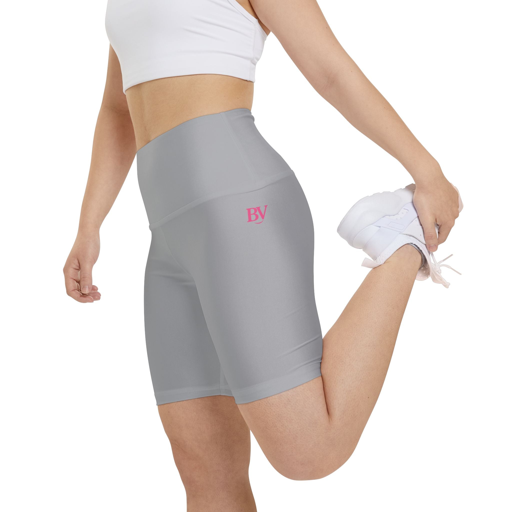 Bonita Vibes: BV Collection Women's Light Grey Workout Shorts | Comfortable Athletic Wear, Fitness Apparel, Gym Shorts, Summer Activewear, Casual Style