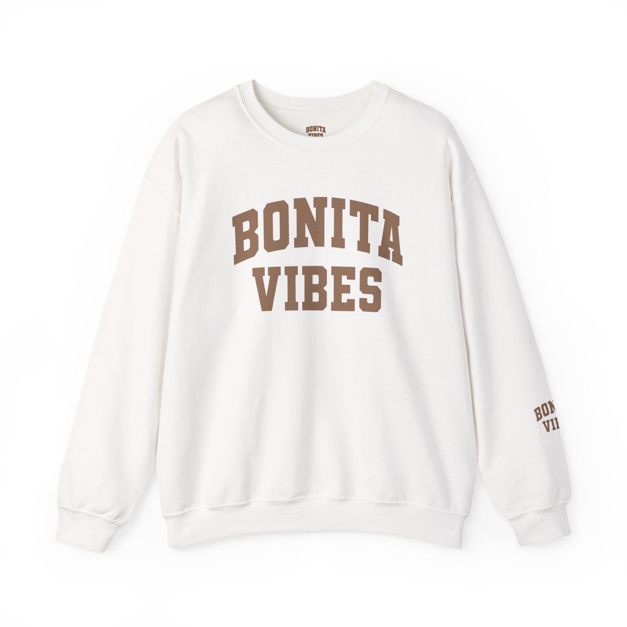 Bonita Vibes University Crewneck Sweatshirt — Cozy Latina-Inspired Graphic Pullover