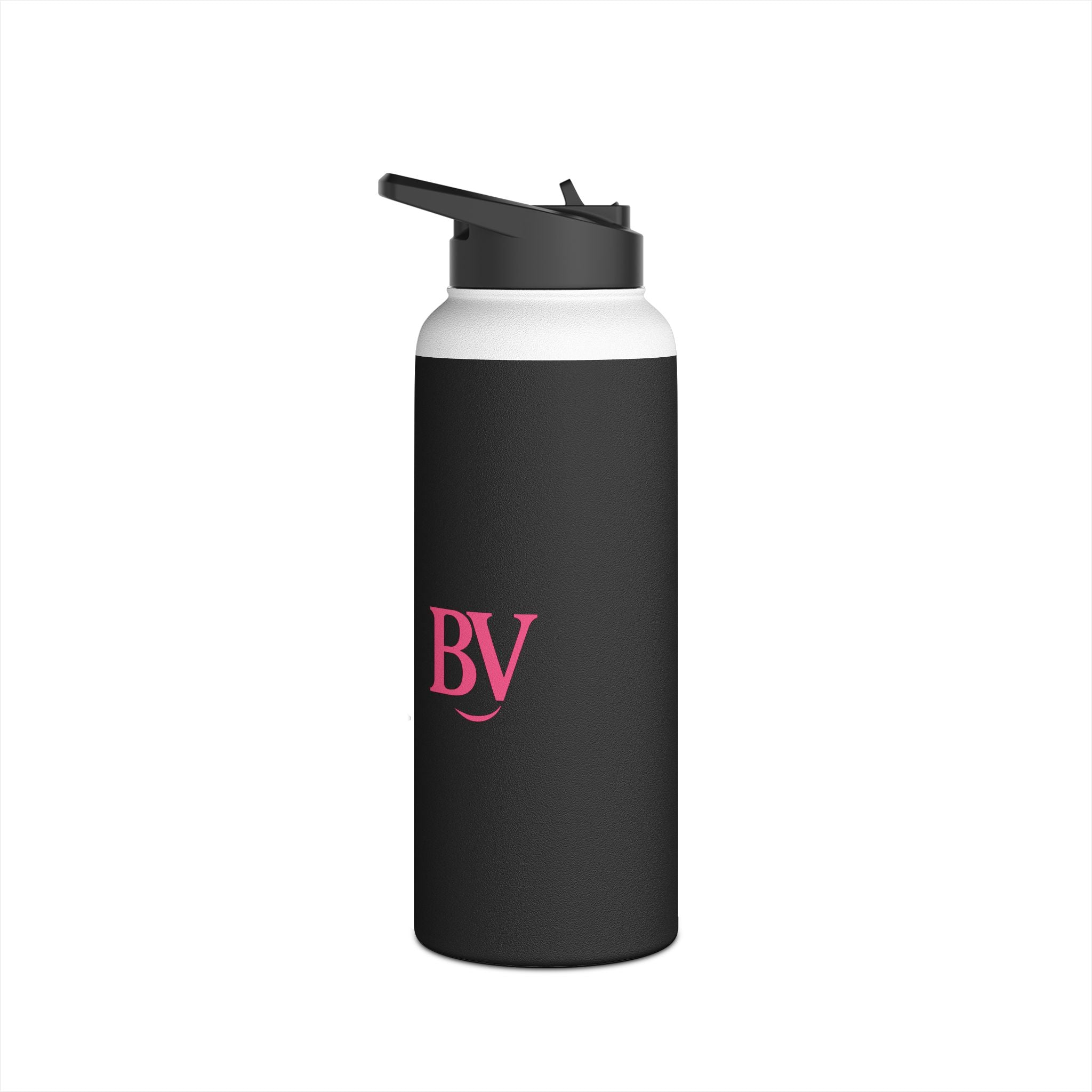 Bonita Vibes: BV Collection Stainless Steel Black Water Bottle, Drinkware for Everyday Adventures, Fitness, Gifts, Eco-Friendly Product