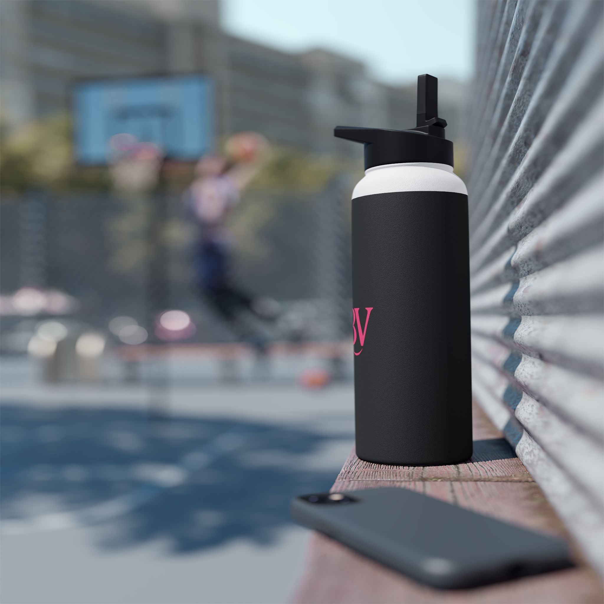 Bonita Vibes: BV Collection Stainless Steel Black Water Bottle, Drinkware for Everyday Adventures, Fitness, Gifts, Eco-Friendly Product
