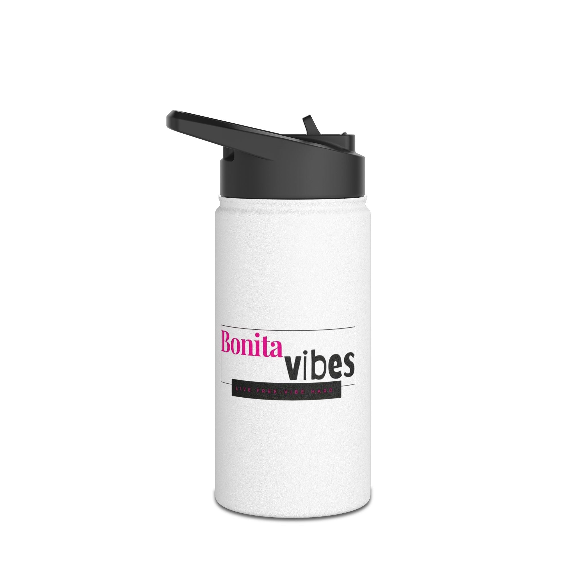 Bonita Vibes: VIBES UNLEASHED Stainless Steel White Water Bottle - Motivational Drink Container for Fitness, Travel, and Gifting, Eco-Friendly Hydration Vessel, [...]