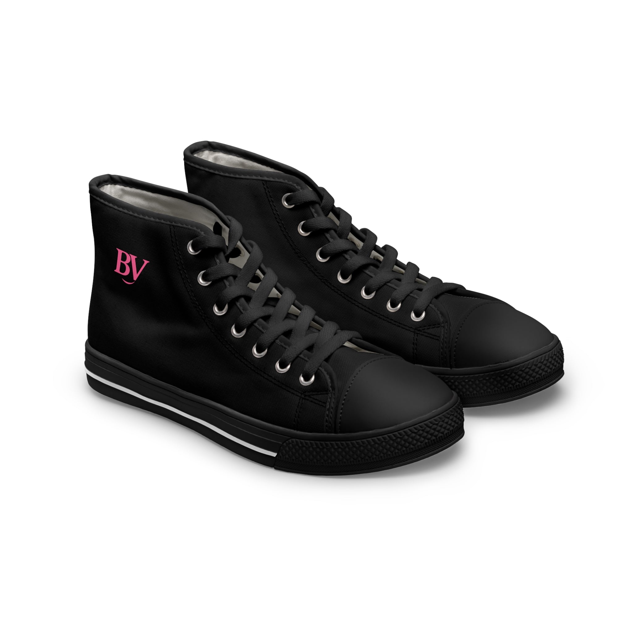 Bonita Vibes: BV Collection Woman's Black Stylish High Top Sneakers, Casual Footwear, Trendy Street Style, Summer Vibes, Gift for Her, Comfortable Fashion Shoes