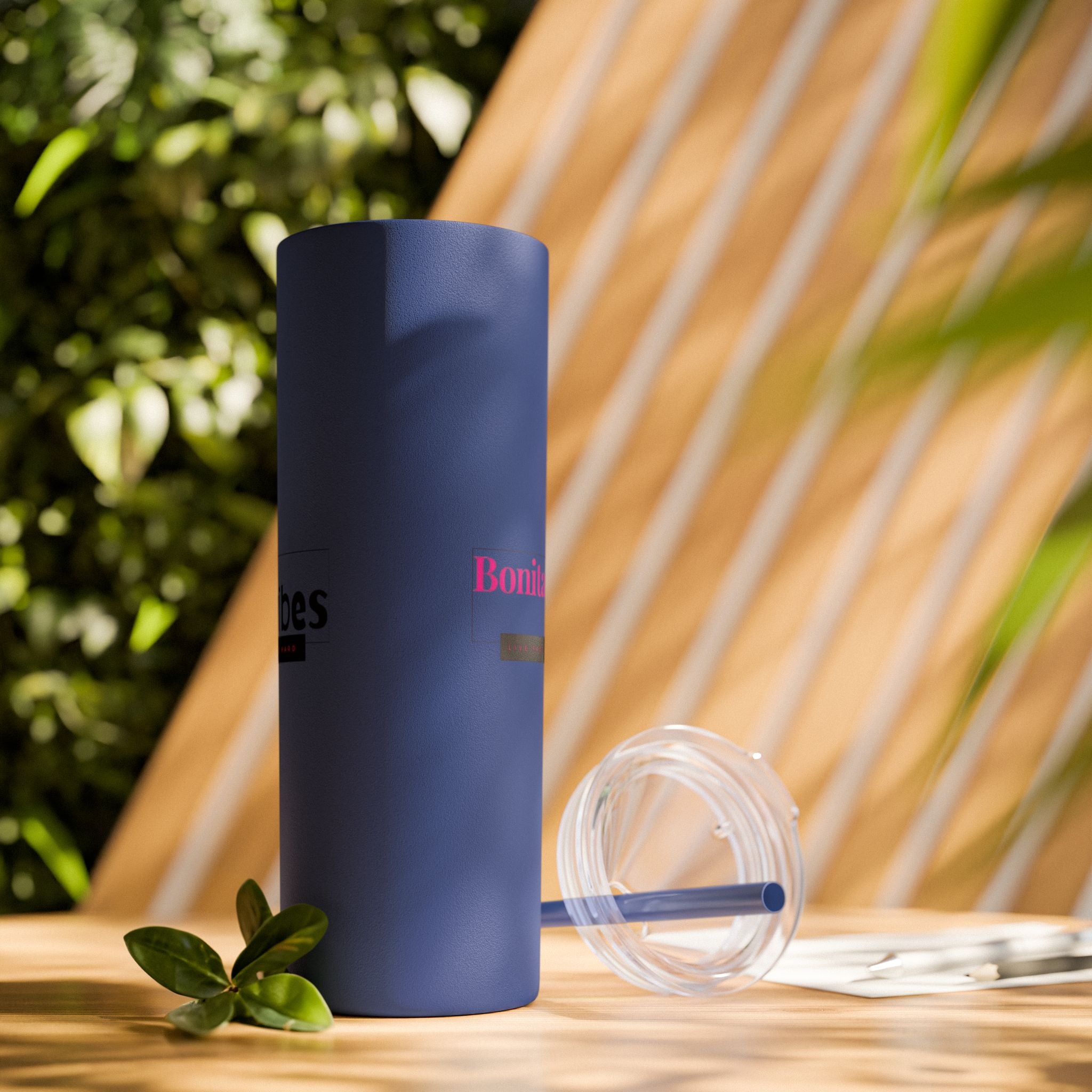 Bonita Vibes: VIBES UNLEASHED Stylish Skinny Tumbler, Perfect for Daily Hydration, Gifts, Home Office, Travel Mug, Summer Fun, Eco-Friendly Drinkware