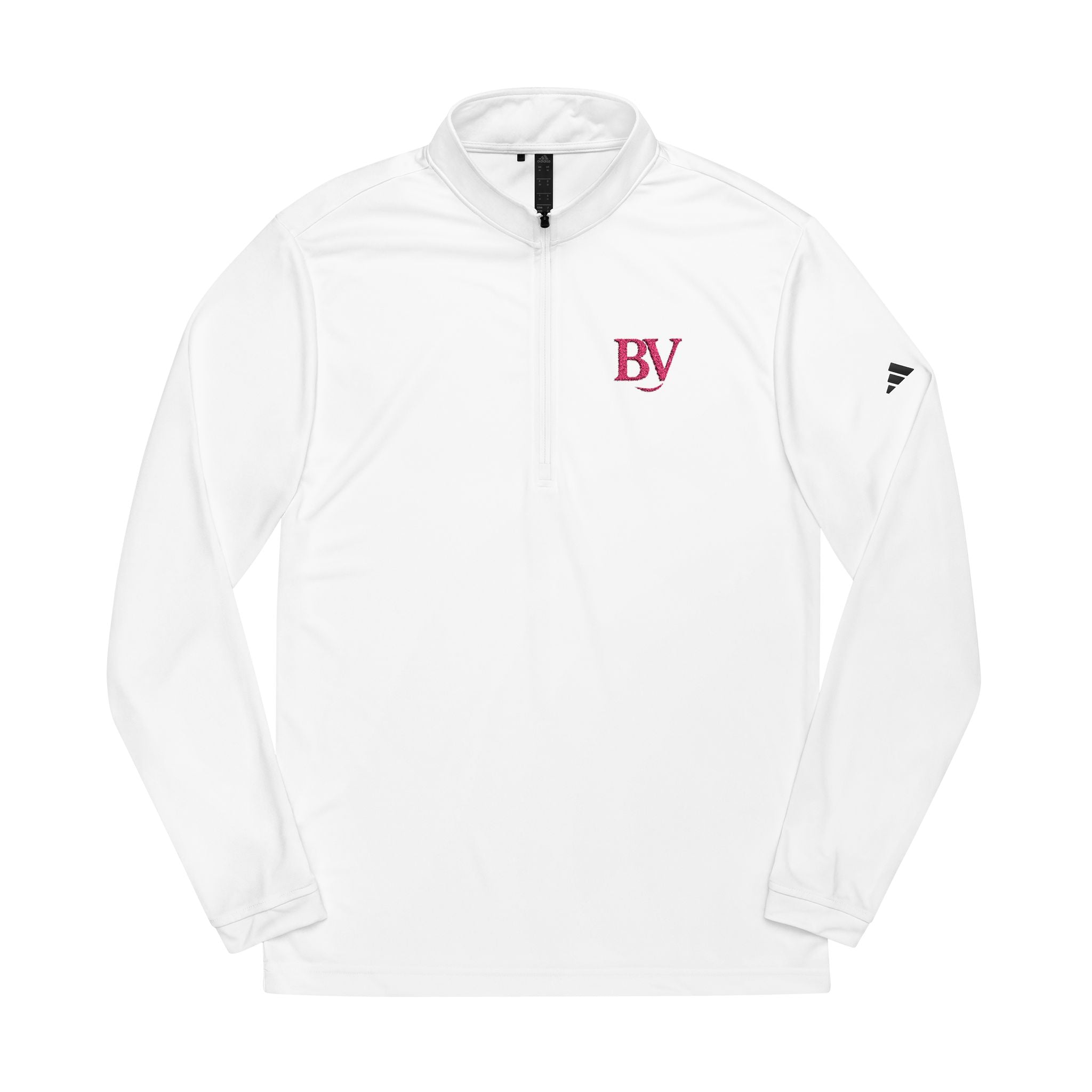 Bonita Vibes: BV Collection Adidas® Quarter-Zip Pullover, Embroidered Activewear, Fitness Apparel, Casual Stylish Layer, Sports Gear, Exercise Apparel