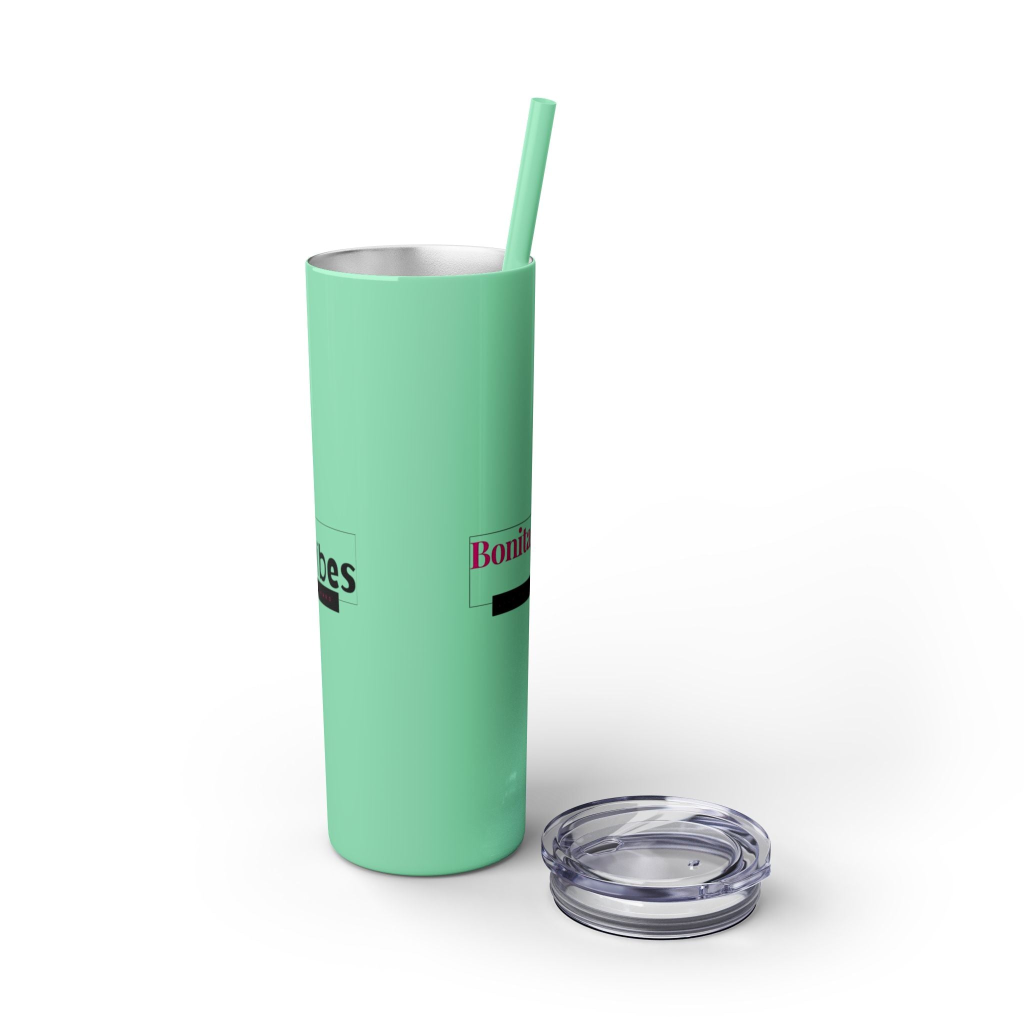 Bonita Vibes: VIBES UNLEASHED Stylish Skinny Tumbler, Perfect for Daily Hydration, Gifts, Home Office, Travel Mug, Summer Fun, Eco-Friendly Drinkware