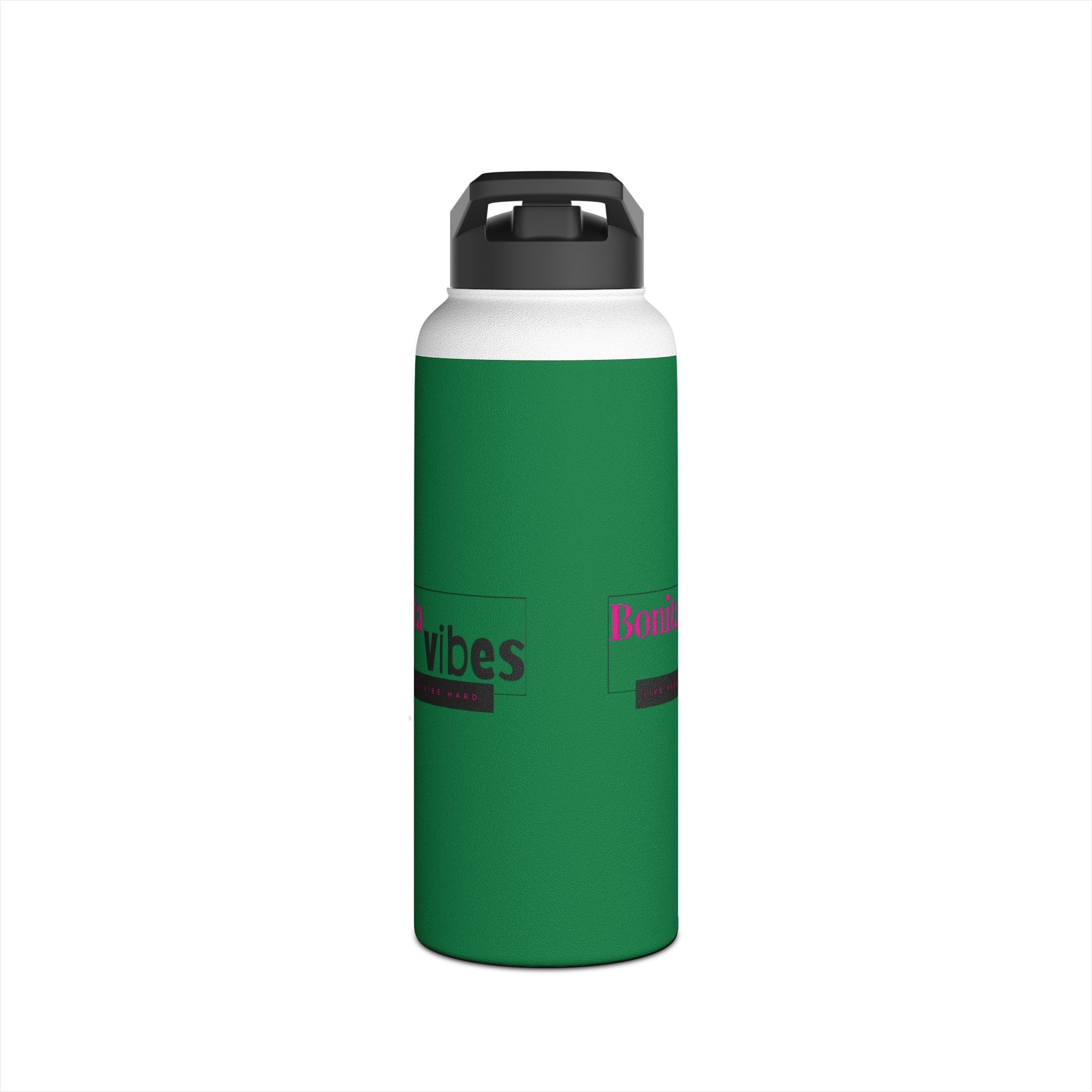 Bonita Vibes: VIBES UNLEASHED Stainless Steel Dark Green Water Bottle - Motivational Drink Container for Fitness, Travel, and Gifting, Eco-Friendly Hydration Vessel, [...]