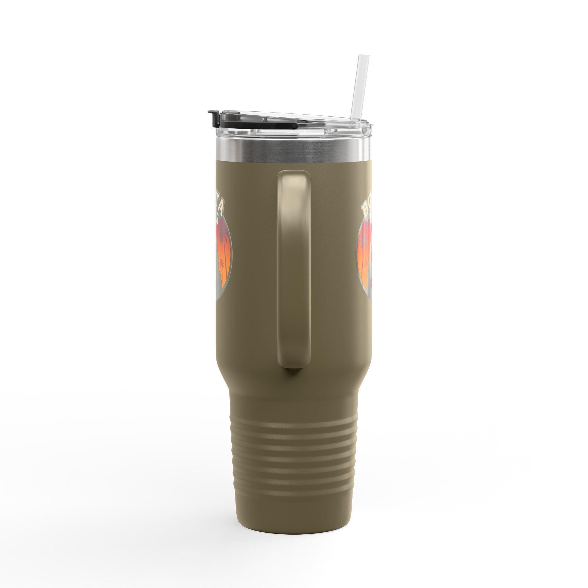 Bonita Vibes: Sunset Sway Insulated Travel Mug, 40oz | Perfect for Beach Lovers, Summer Travels, Tropical Themes, Outdoor Adventures, Gifts