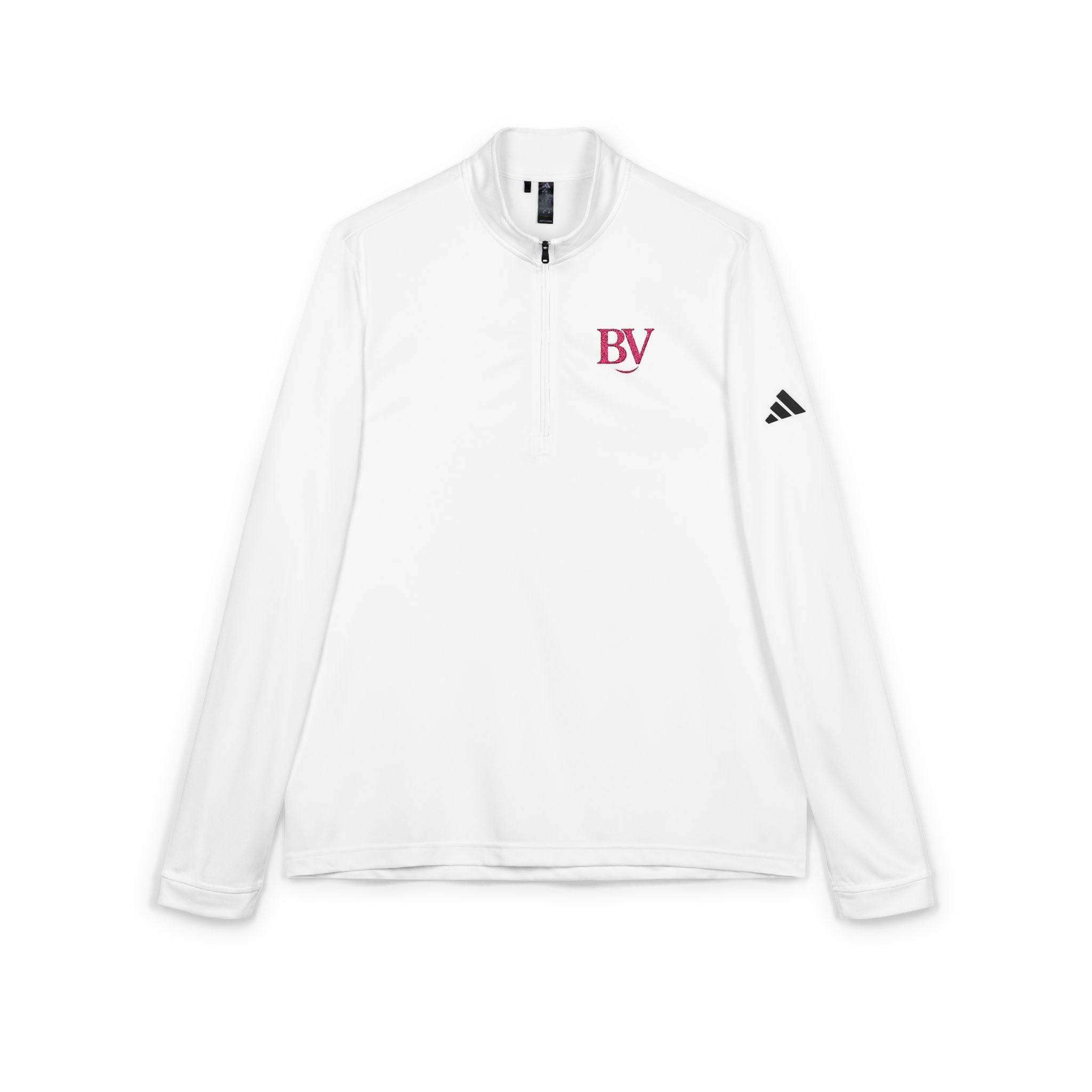 Bonita Vibes: BV Collection Adidas® Quarter-Zip Pullover, Embroidered Activewear, Fitness Apparel, Casual Stylish Layer, Sports Gear, Exercise Apparel