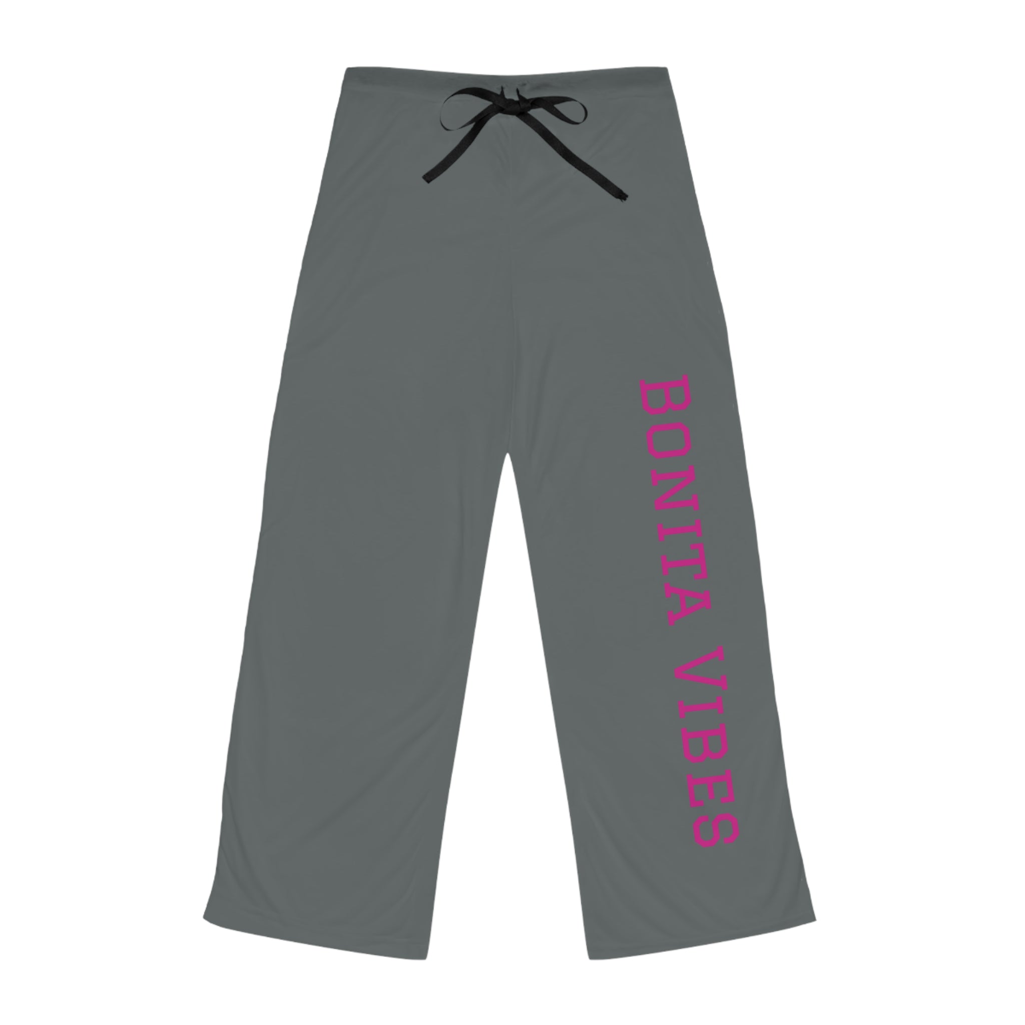 Bonita Vibes Women's Grey Pajama Pants, Comfortable Sleepwear, Relaxation Pants, Loungewear Gift, Cozy Home Essentials