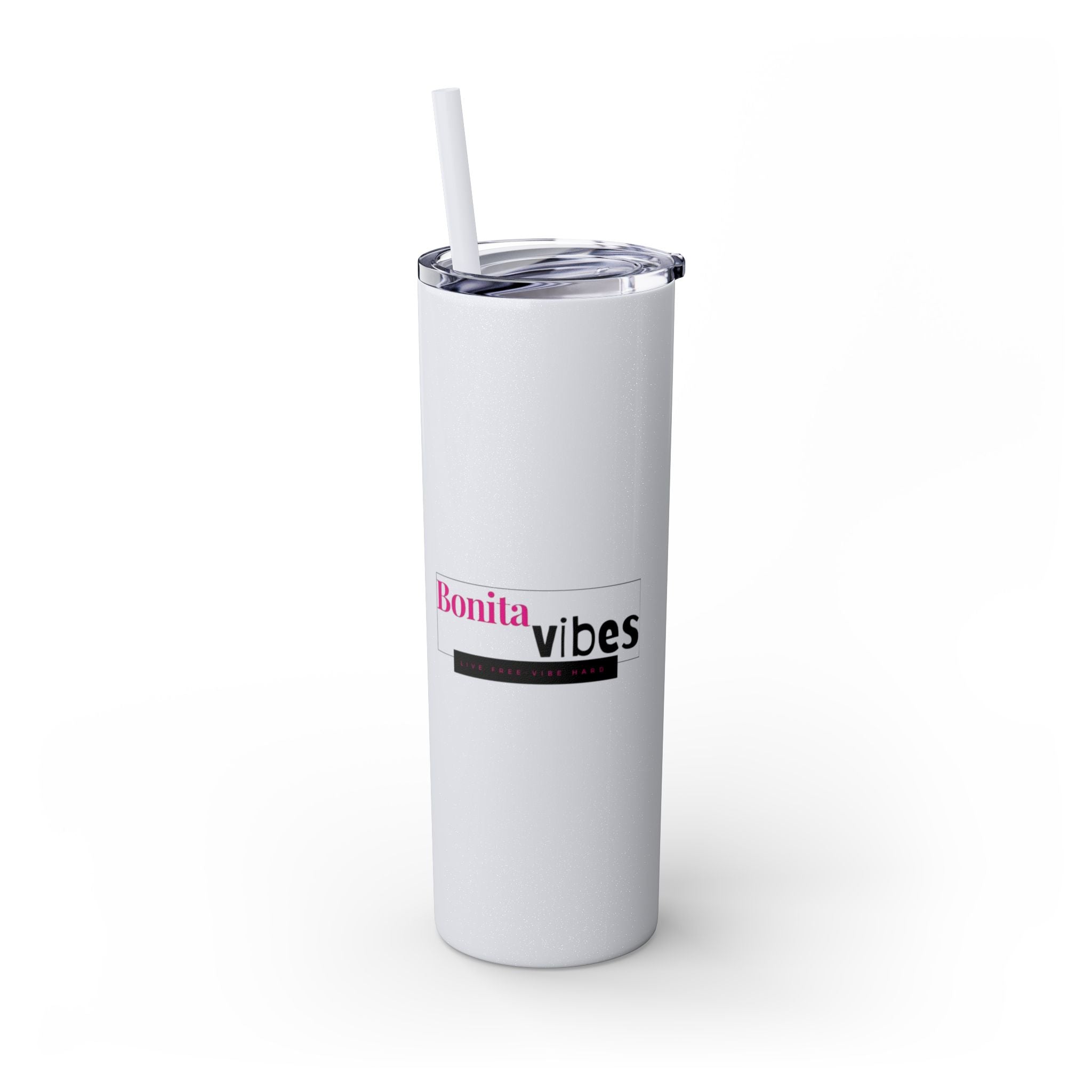 Bonita Vibes: VIBES UNLEASHED Stylish Skinny Tumbler, Perfect for Daily Hydration, Gifts, Home Office, Travel Mug, Summer Fun, Eco-Friendly Drinkware