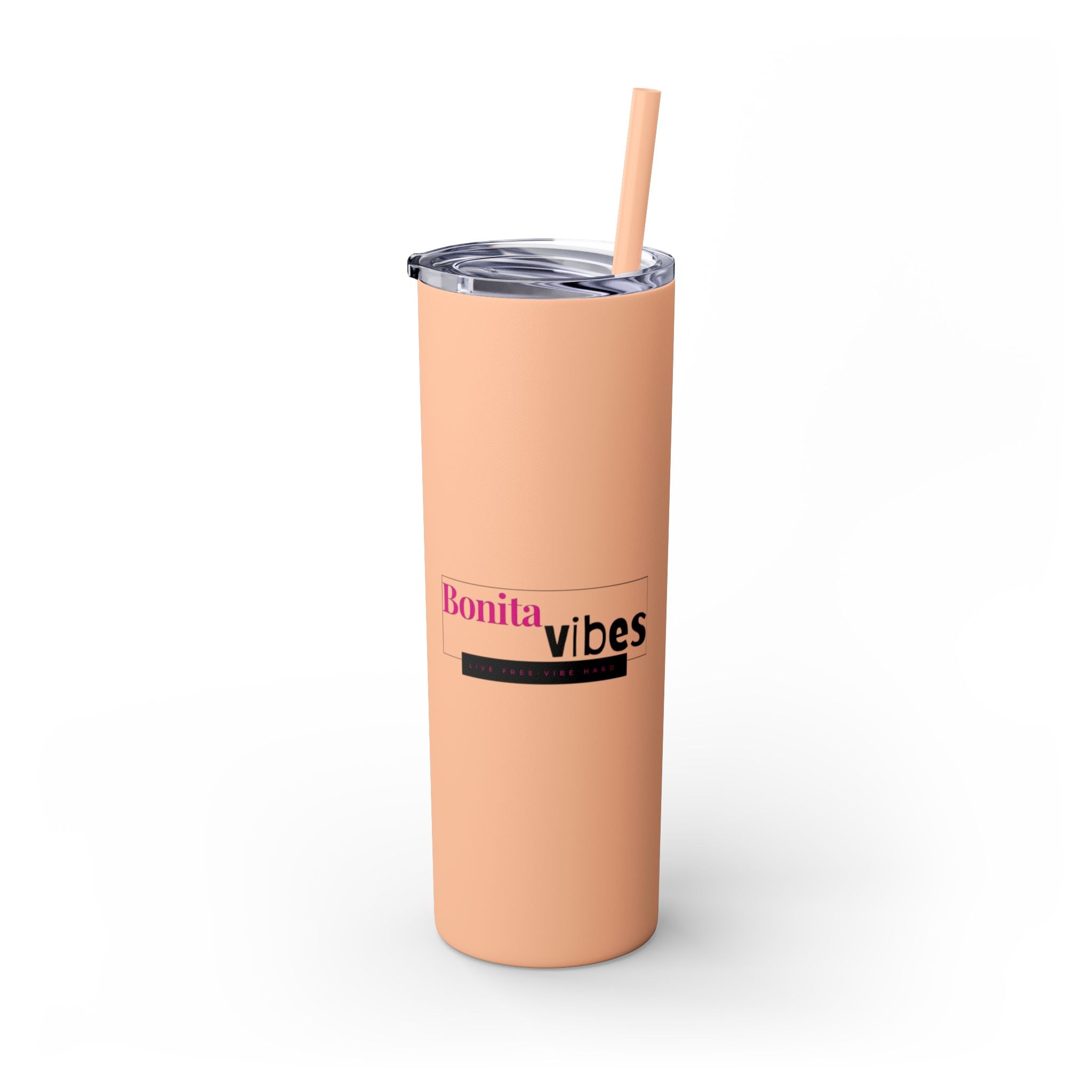 Bonita Vibes: VIBES UNLEASHED Stylish Skinny Tumbler, Perfect for Daily Hydration, Gifts, Home Office, Travel Mug, Summer Fun, Eco-Friendly Drinkware