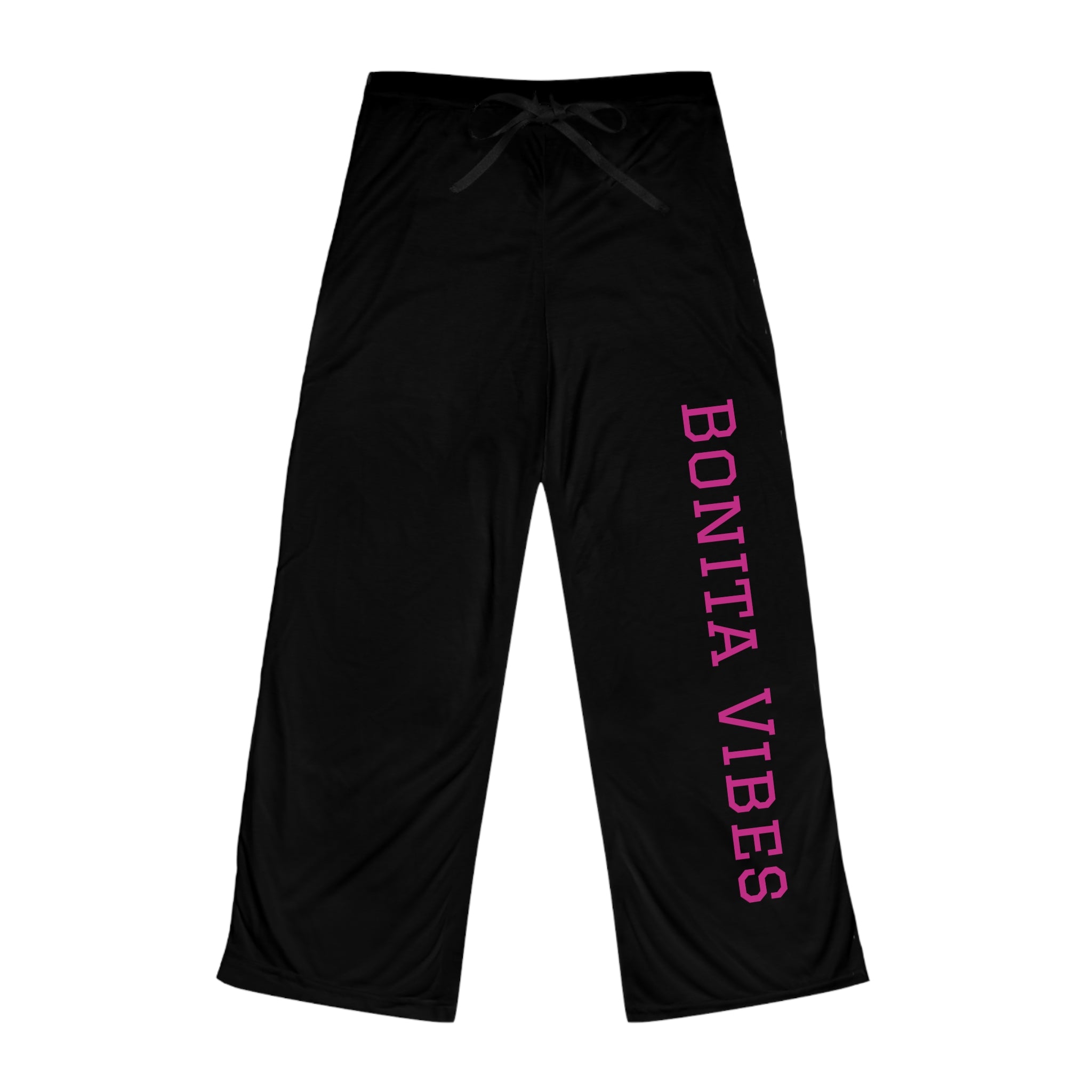 Bonita Vibes Black Women's Pajama Pants, Comfortable Sleepwear, Relaxation Pants, Loungewear Gift, Cozy Home Essentials