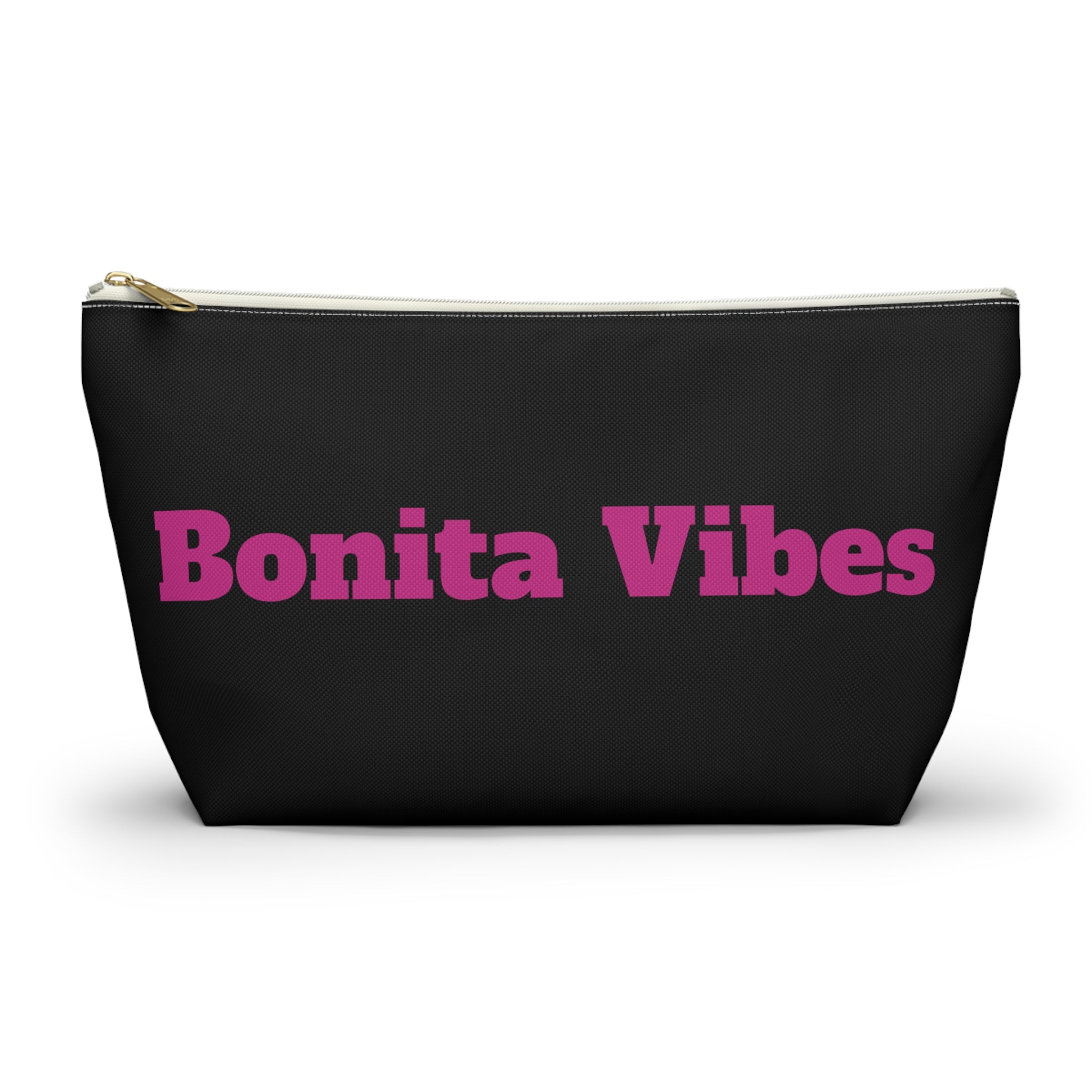 Bonita Vibes Black Accessory Pouch | Stylish Makeup Bag, Travel Pouch, Trendy Organizer, Fun Gift, Summer Essentials