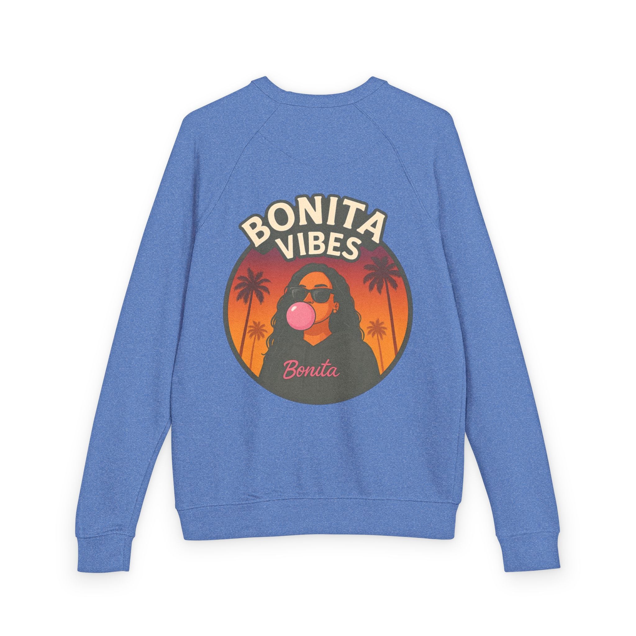 Bonita Vibes: Sunset Sway Crewneck Sweatshirt - Cozy Casual Wear, Gift for Her, Trendy Fashion, Summer Vibes, Graphic Sweater