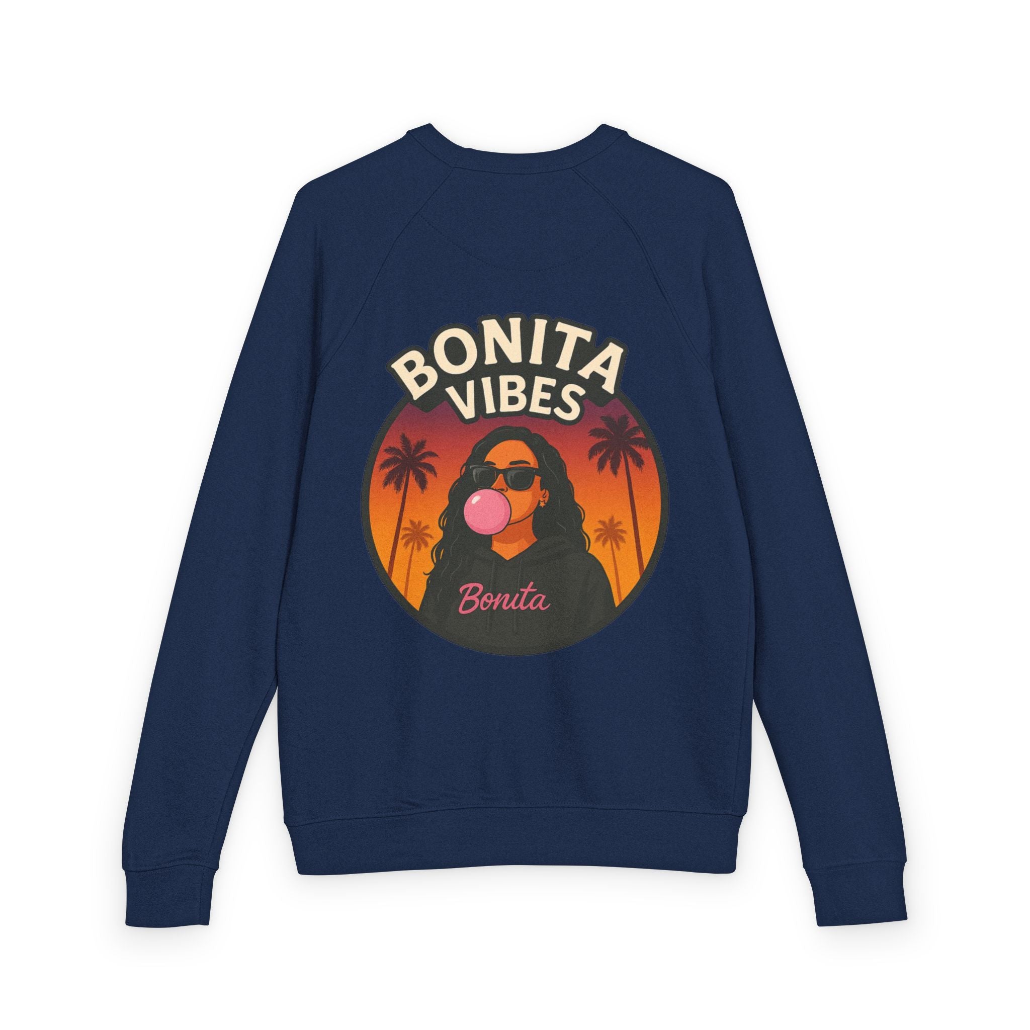 Bonita Vibes: Sunset Sway Crewneck Sweatshirt - Cozy Casual Wear, Gift for Her, Trendy Fashion, Summer Vibes, Graphic Sweater