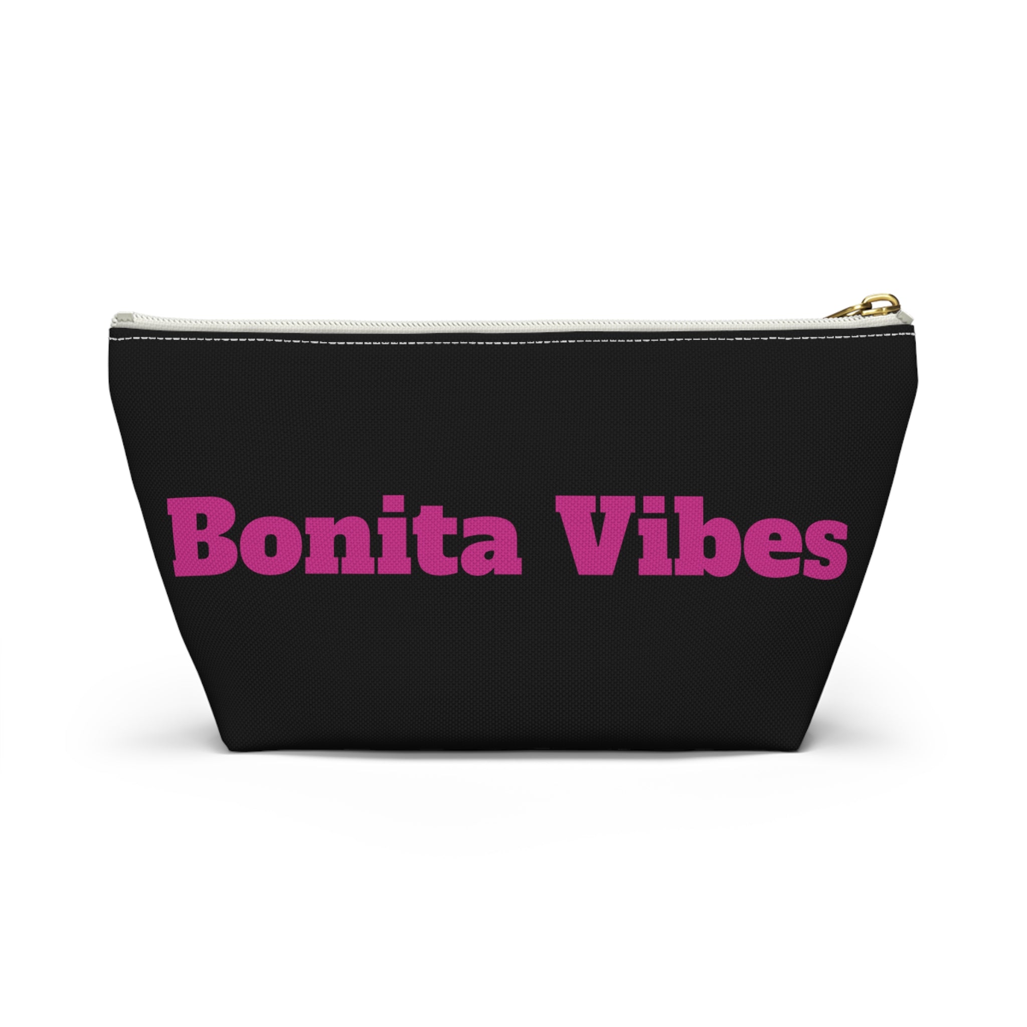 Bonita Vibes Black Accessory Pouch | Stylish Makeup Bag, Travel Pouch, Trendy Organizer, Fun Gift, Summer Essentials