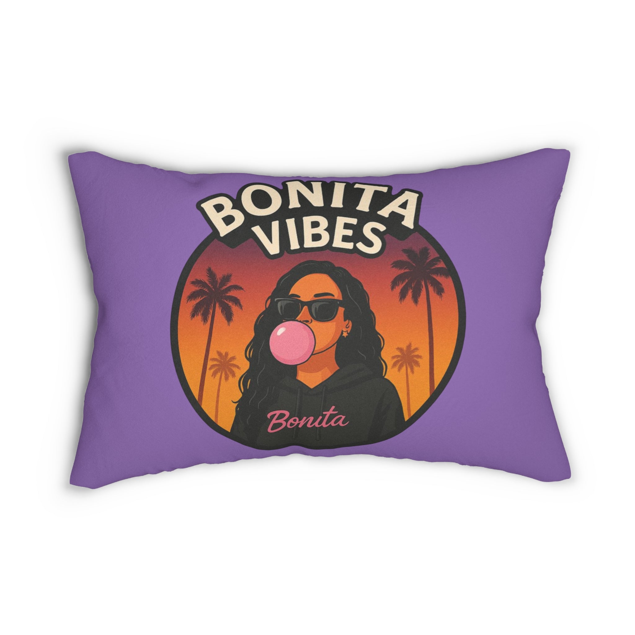 Bonita Vibes: Sunset Sway Purple Lumbar Pillow