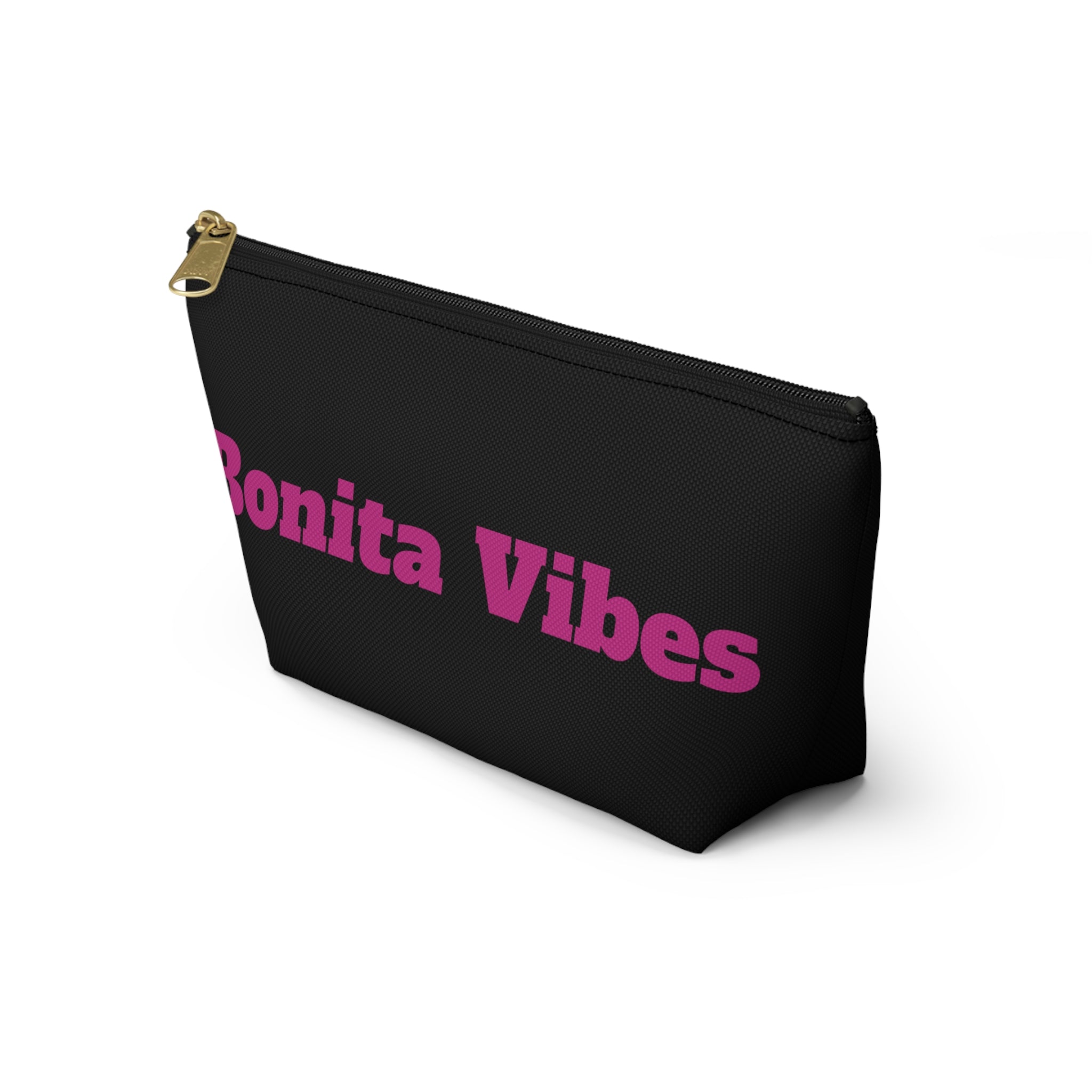Bonita Vibes Black Accessory Pouch | Stylish Makeup Bag, Travel Pouch, Trendy Organizer, Fun Gift, Summer Essentials