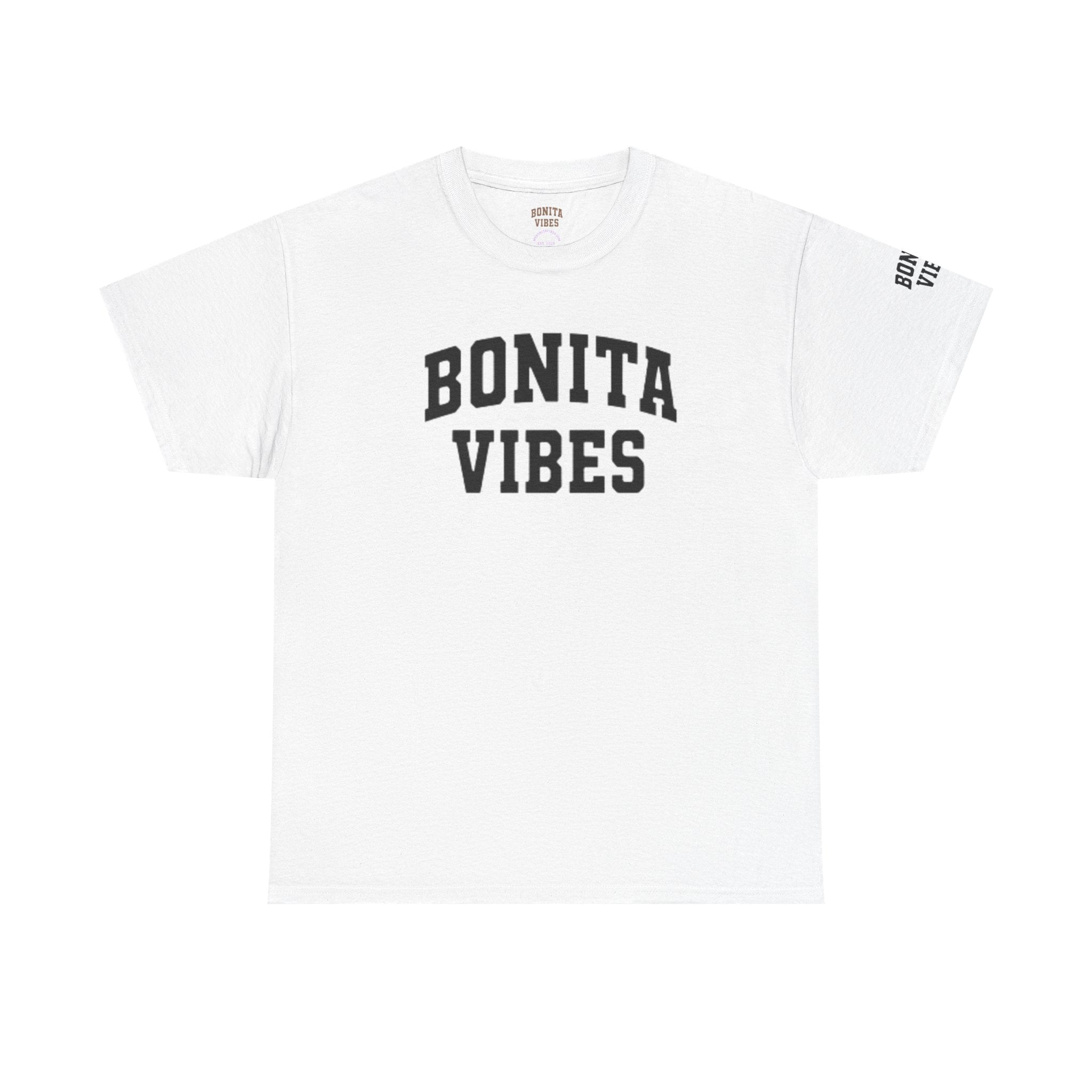 BONITA VIBES UNIVERSITY T-Shirt — Varsity style for Positive, Latina-Inspired Style