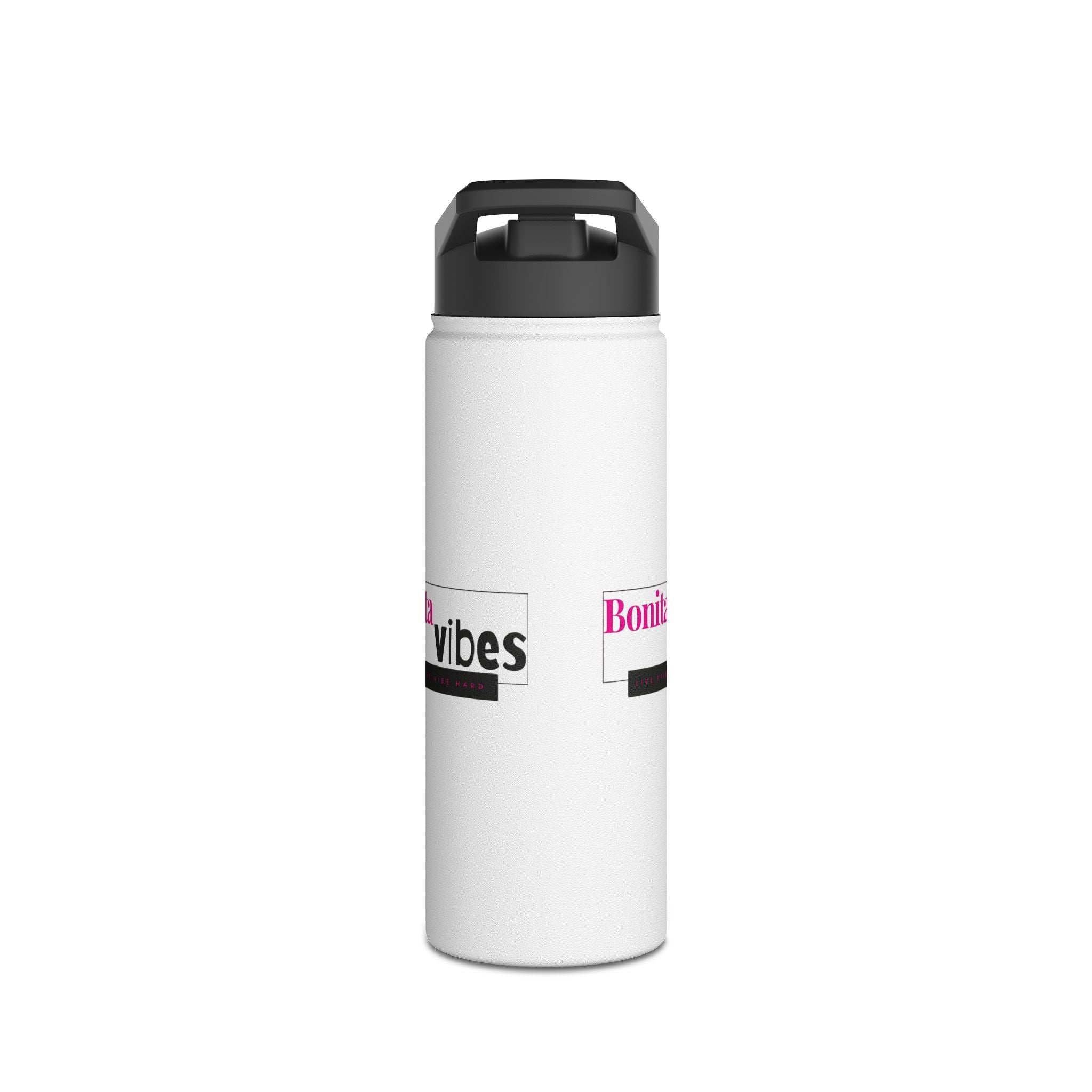 Bonita Vibes: VIBES UNLEASHED Stainless Steel White Water Bottle - Motivational Drink Container for Fitness, Travel, and Gifting, Eco-Friendly Hydration Vessel, [...]
