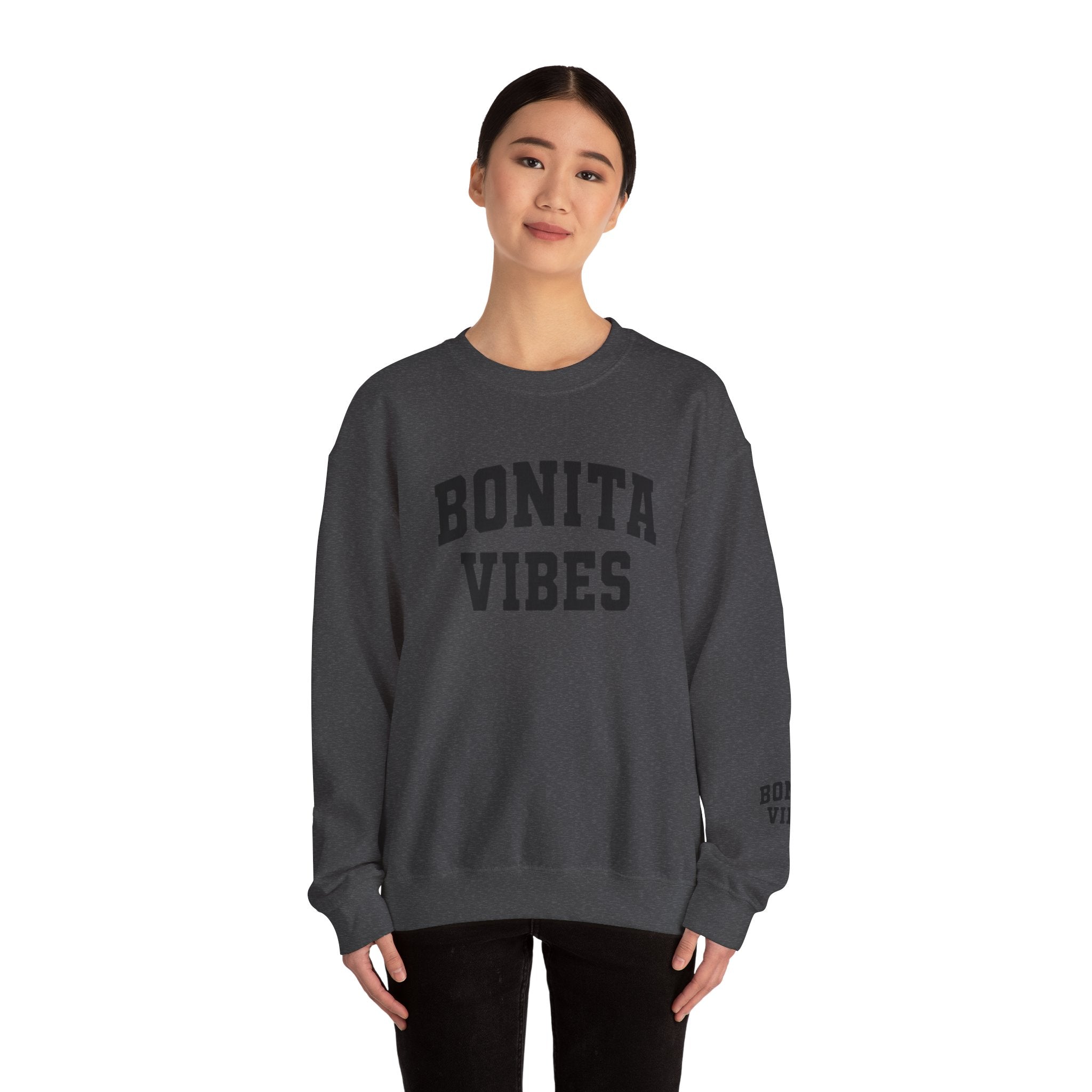 Bonita Vibes University Crewneck Sweatshirt — Cozy Latina-Inspired Graphic Pullover