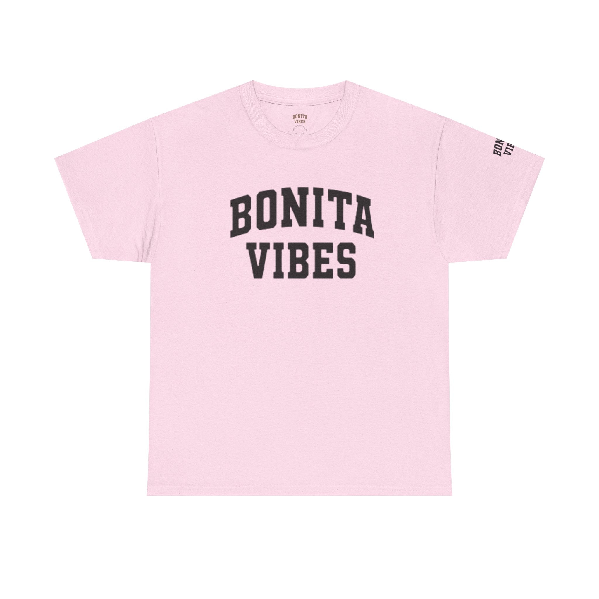 BONITA VIBES UNIVERSITY T-Shirt — Varsity style for Positive, Latina-Inspired Style