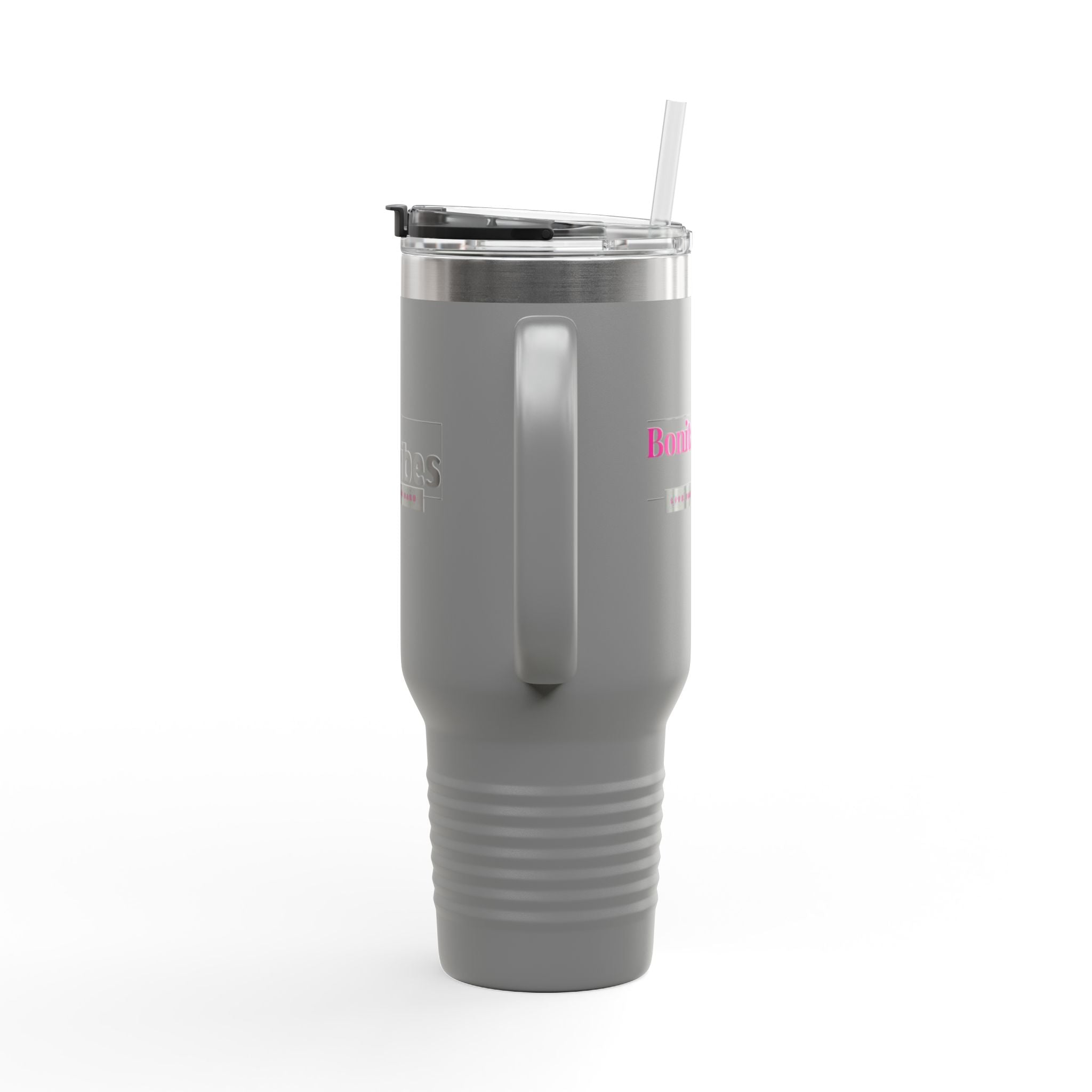 Bonita Vibes: VIBES UNLEASHED Stylish Travel Mug, 40oz - Perfect for Coffee Lovers, Gift for Her, Summer Picnics, On-the-Go Hydration, Personalized Travel Cup