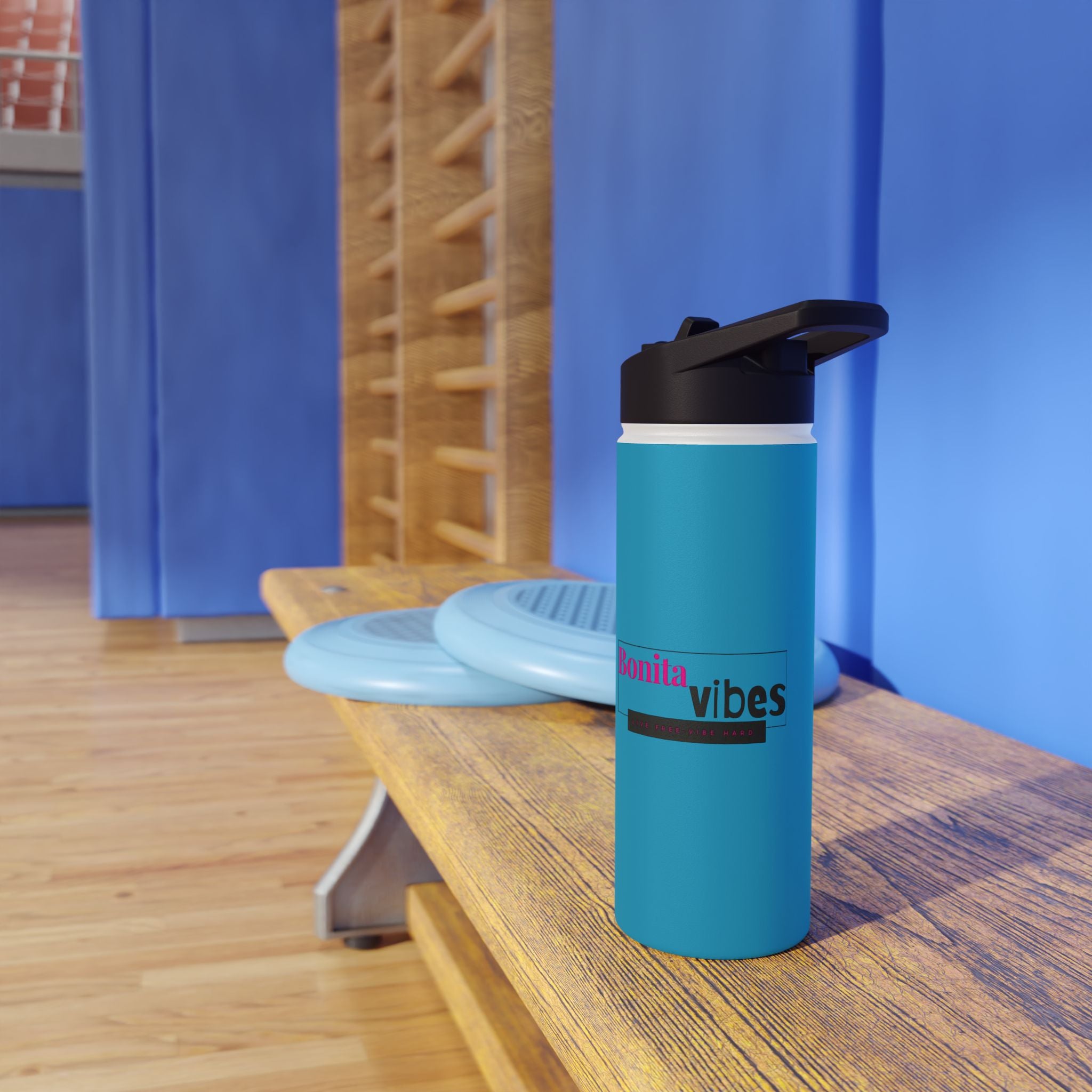Bonita Vibes: VIBES UNLEASHED Stainless Steel Turquoise Water Bottle - Motivational Drink Container for Fitness, Travel, and Gifting, Eco-Friendly Hydration Vessel, [...]