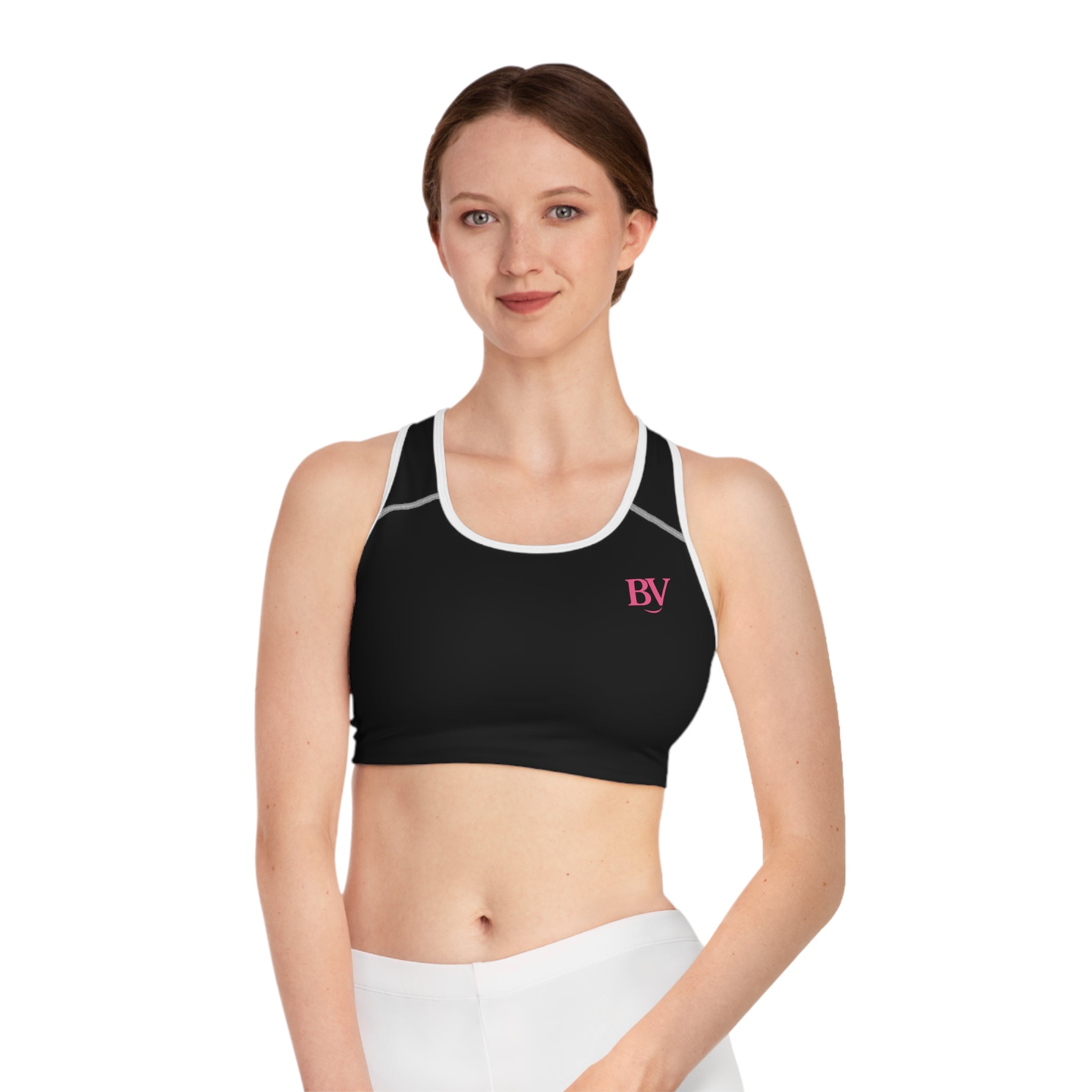 Bonita Vibes: BV Collection Stylish Black Sports Bra for Active Women, Comfortable Workout Wear, Fitness Gift, Travel Ready, Adjustable Athletic Top