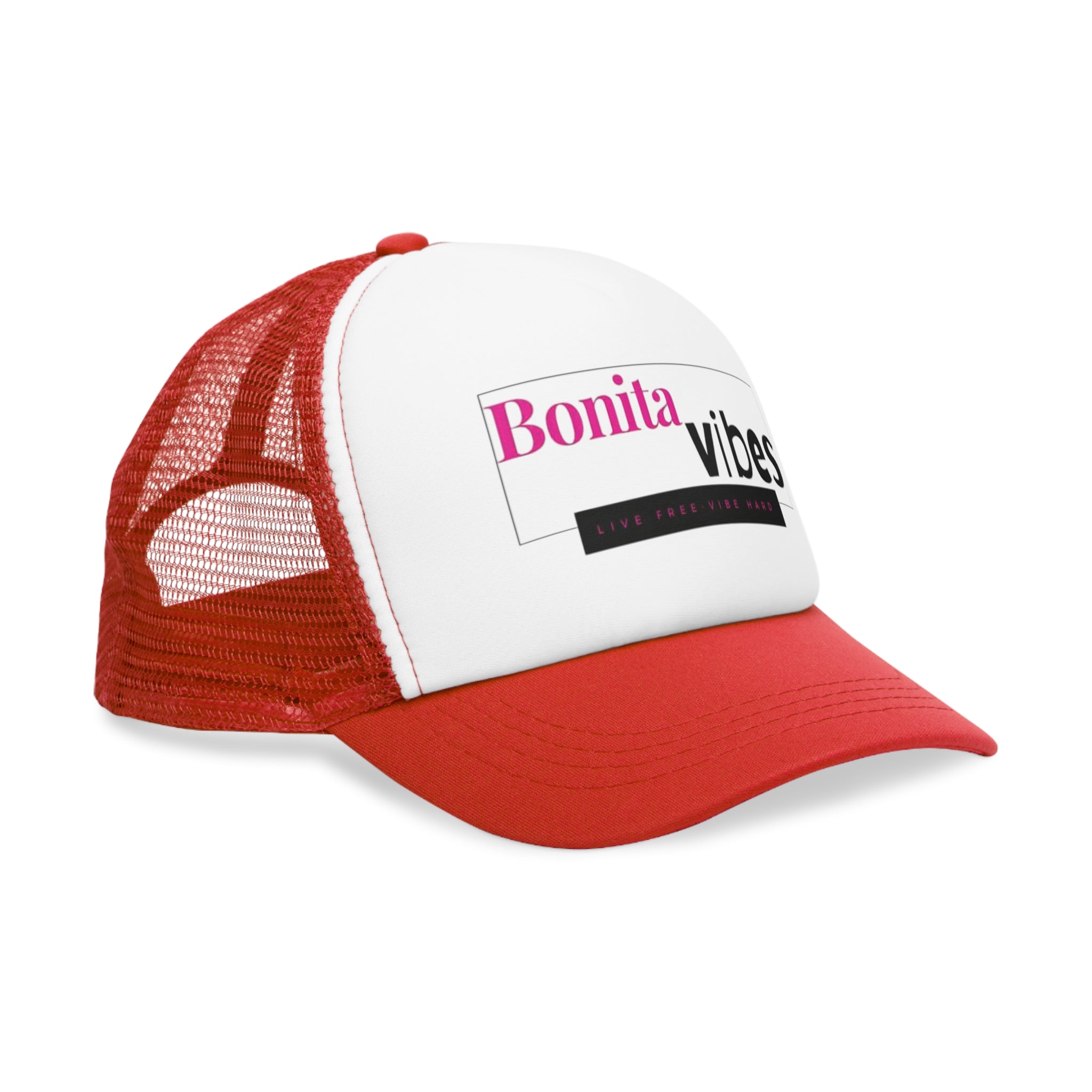 Bonita Vibes: VIBES UNLEASHED Mesh Cap - Trendy Snapback Hat, Perfect for Summer Festivals, Casual Outfits, Outdoor Activities, and Gift for Friends