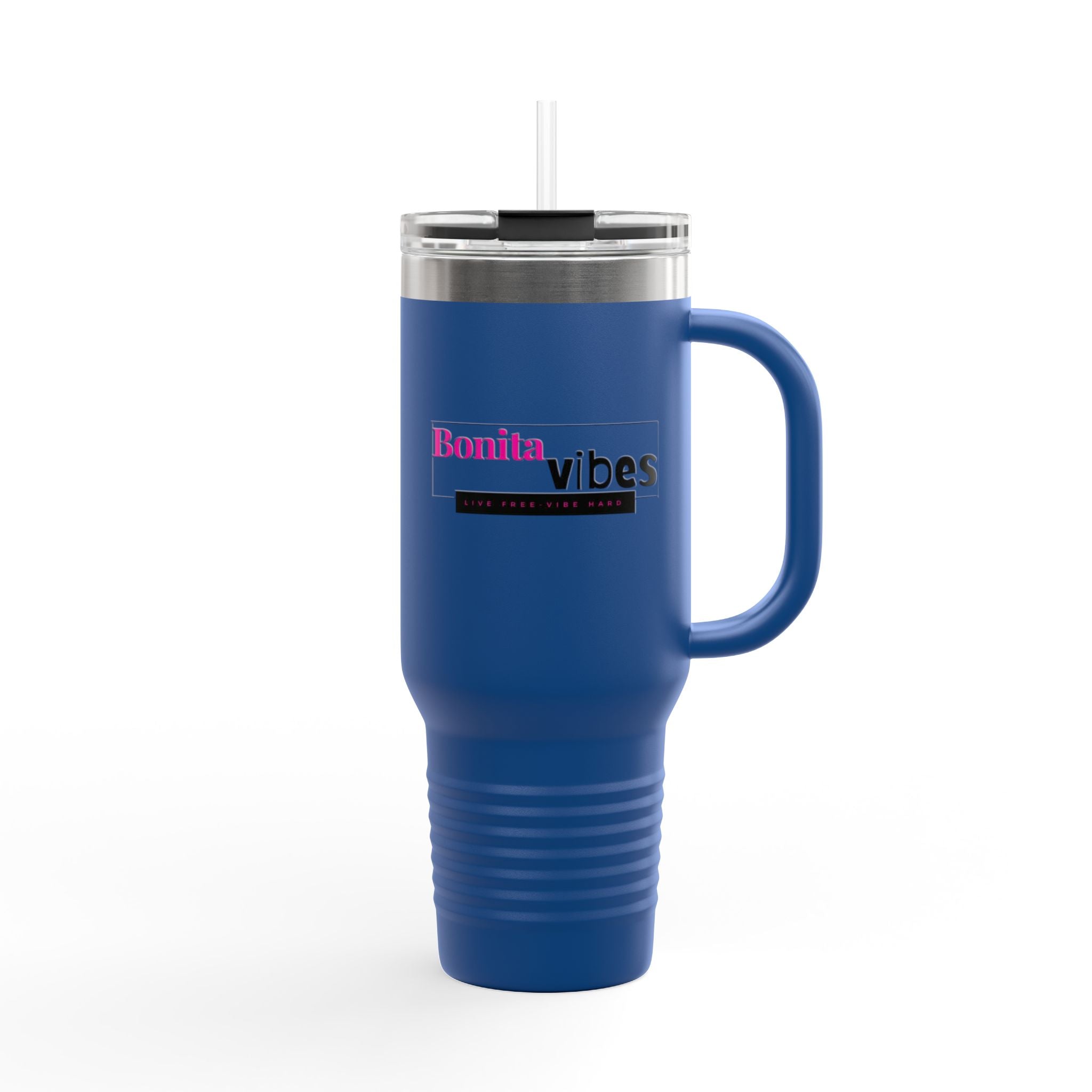 Bonita Vibes: VIBES UNLEASHED Stylish Travel Mug, 40oz - Perfect for Coffee Lovers, Gift for Her, Summer Picnics, On-the-Go Hydration, Personalized Travel Cup