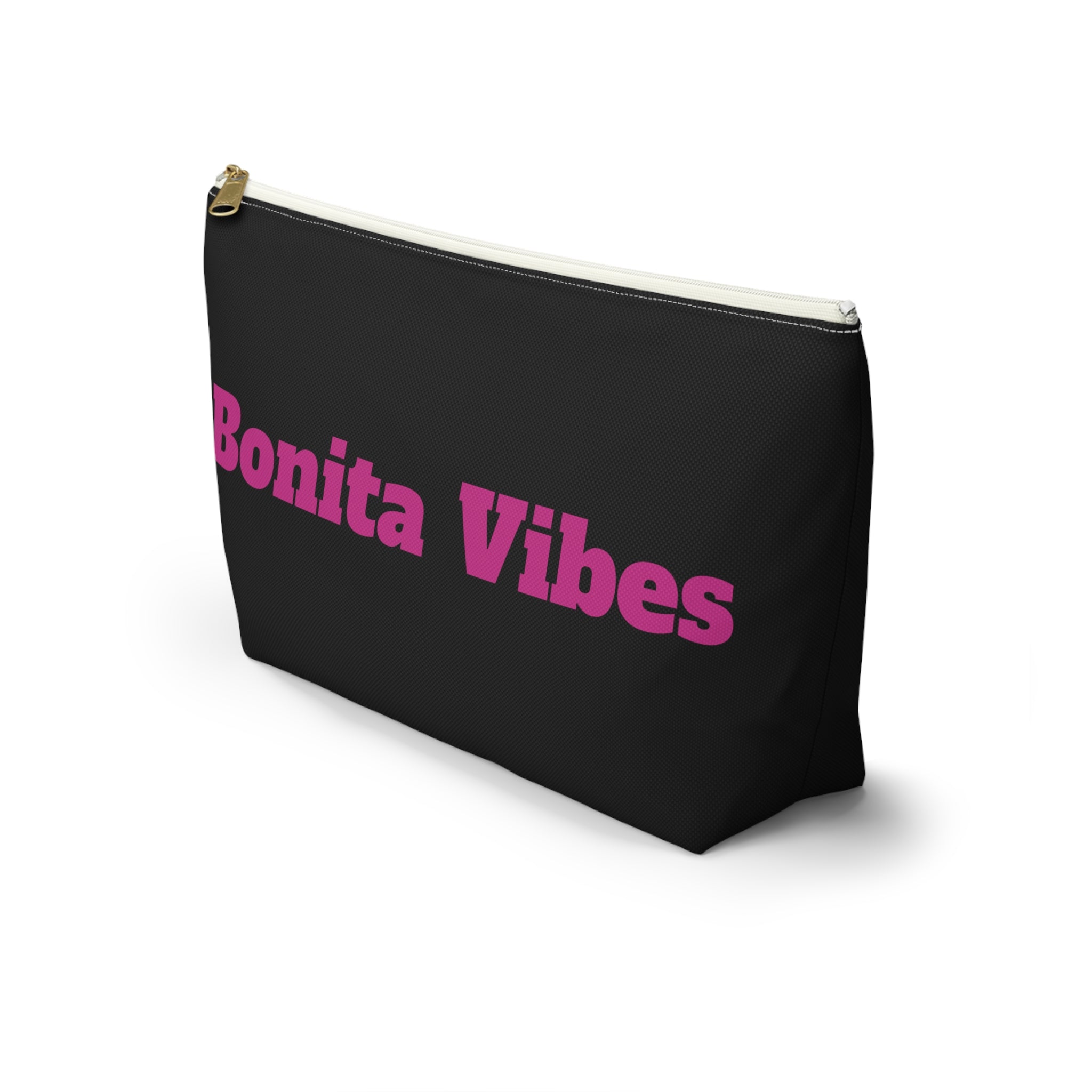 Bonita Vibes Black Accessory Pouch | Stylish Makeup Bag, Travel Pouch, Trendy Organizer, Fun Gift, Summer Essentials