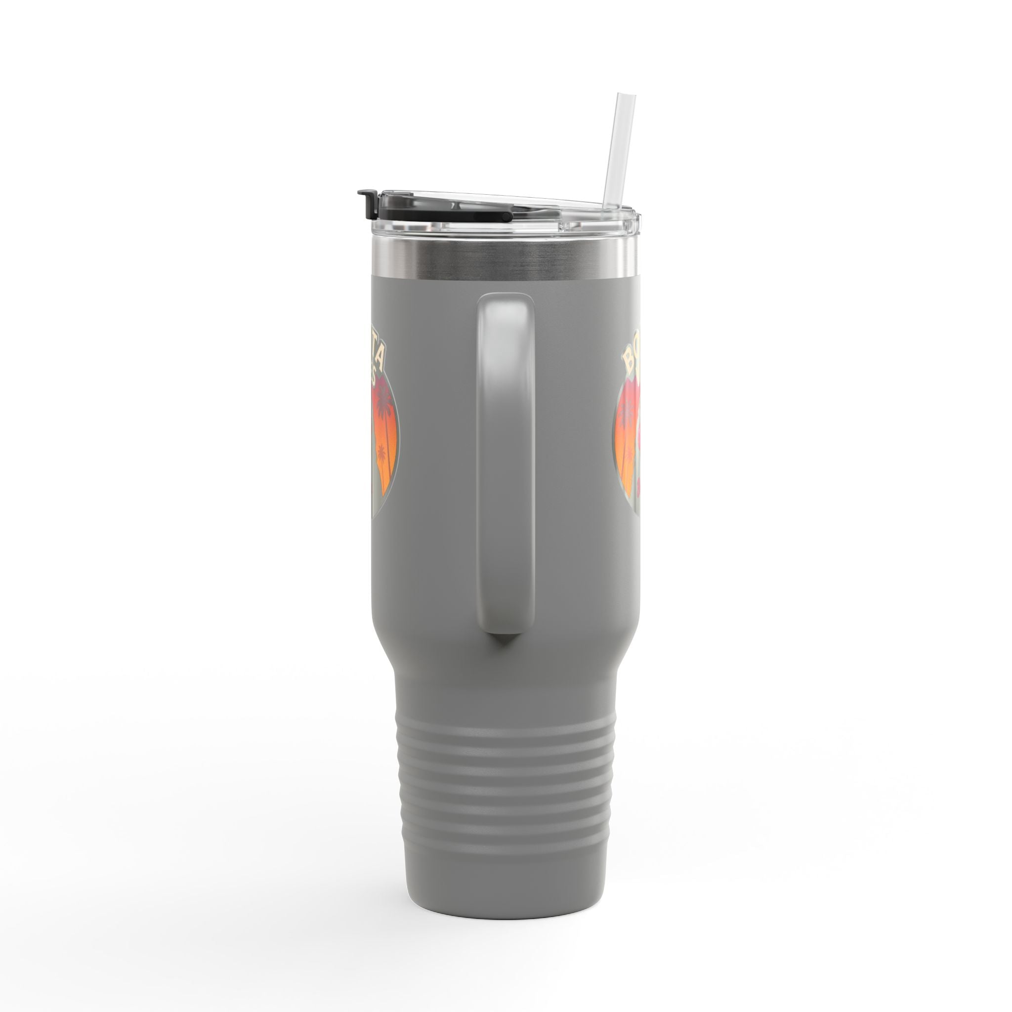 Bonita Vibes: Sunset Sway Insulated Travel Mug, 40oz | Perfect for Beach Lovers, Summer Travels, Tropical Themes, Outdoor Adventures, Gifts